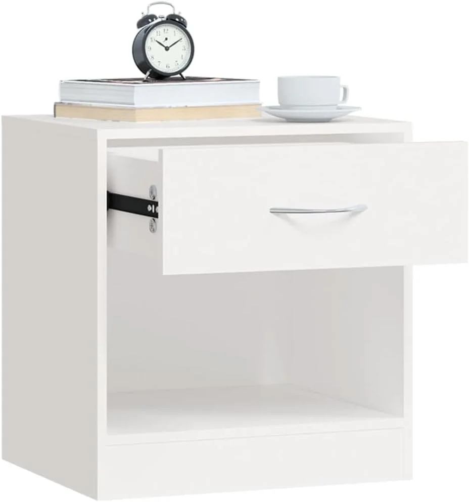 ویدا ایکس ال 2 عدد میز کنار تختی با کشو، مناسب اتاق خواب، نشیمن، مبلمان منزل، میز کنار تخت، میز کشو دار، پایه تلفن، سفید ویدا ایکس ال 2 عدد میز کنار تختی با کشو، مناسب اتاق خواب، نشیمن، مبلمان منزل، میز کنار تخت، میز کشو دار، پایه تلفن، سفید