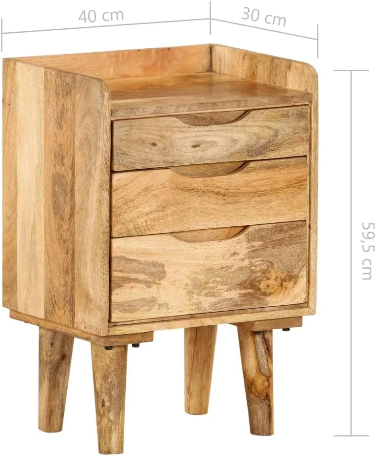 میز کنار تختی چوبی انبه جامد ویدا ایکس ال 40x30x59.5 سانتی متر