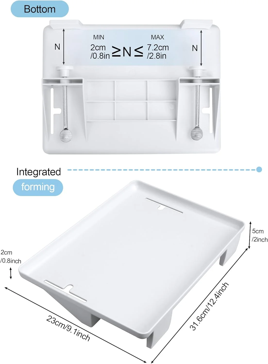 شلف کنار تختی URbazaar، میز کنار تختی شناور گیره ای و سینی شلف تخت خواب، میز کنار تختی گیره ای اتاق خوابگاه دانشجویی با نگهدارنده سیم، گیره دار در تخت های دو طبقه، برای خانه، خوابگاه، RV یا آپارتمان