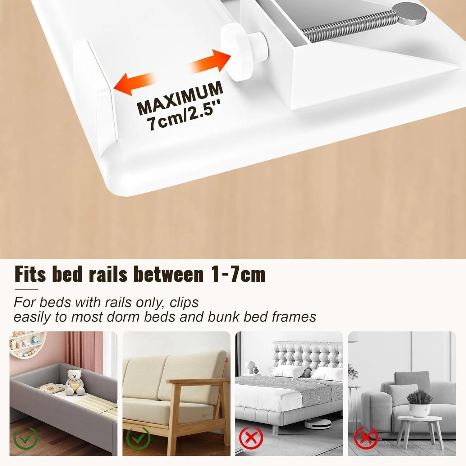 میز کنار تختی آویز TUAKIMCE با کشو، میز کنار تختی با نگهدارنده فنجان و کابل برای تخت خواب و تخت های دو طبقه، اتاق کودکان و اتاق خواب