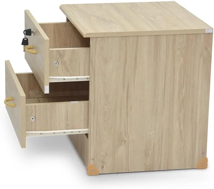 میز کنار تختی دو کشو SULSHA، رنگ بلوطی روشن