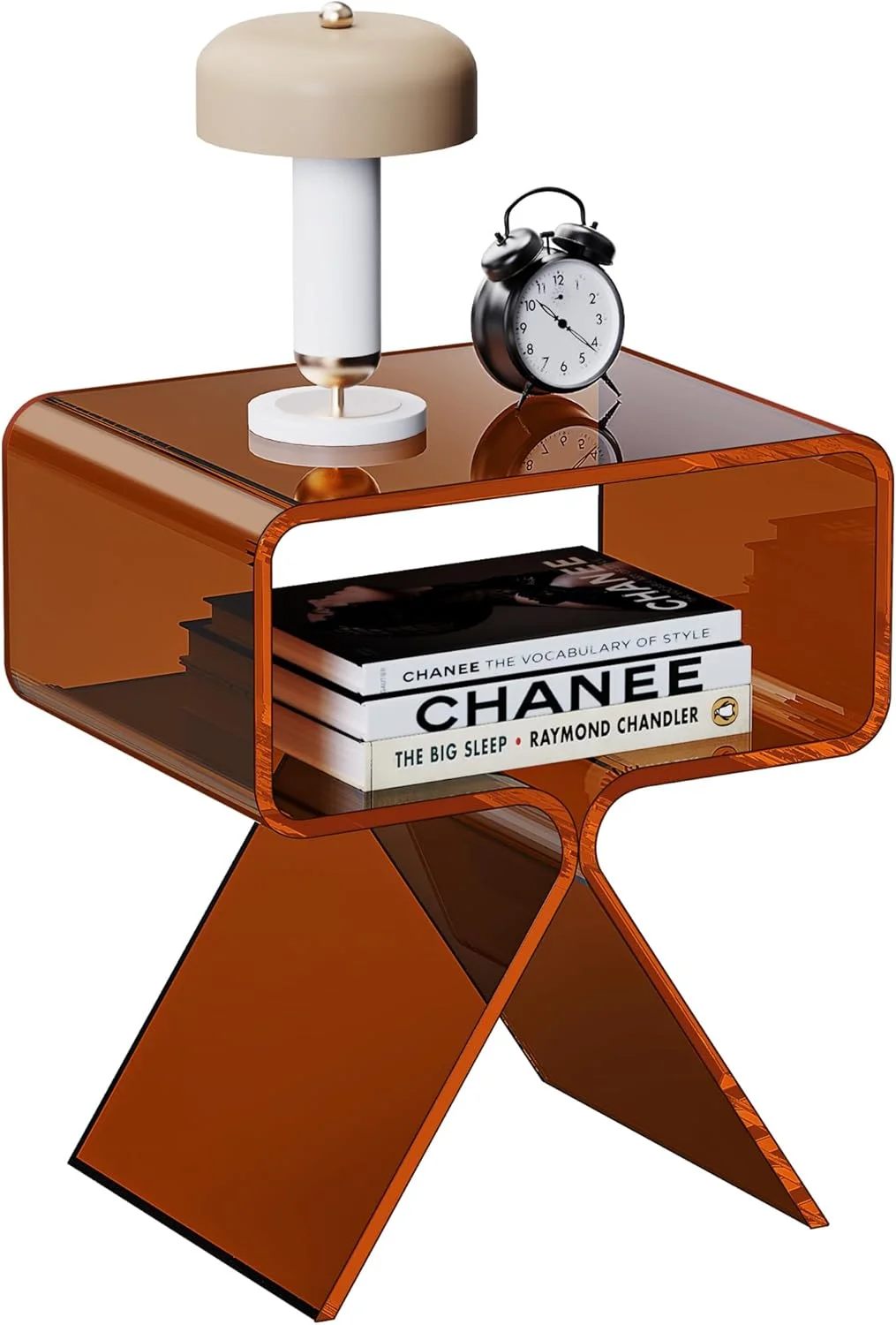 میز عسلی آکریلیک Solaround، میز کنار تختی برای اتاق خواب، 39 x 30 x 45 سانتی متر (قهوه ای تیره) میز عسلی آکریلیک Solaround، میز کنار تختی برای اتاق خواب، 39 x 30 x 45 سانتی متر (قهوه ای تیره)