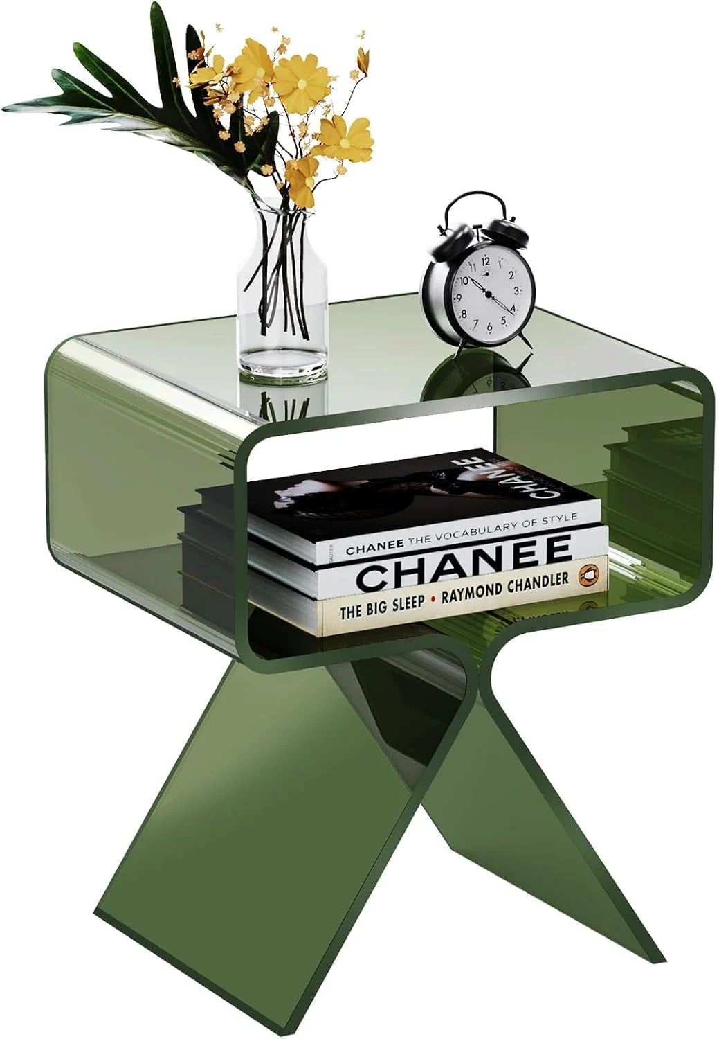 میز عسلی آکریلیک Solaround، میز کنار تختی برای اتاق خواب، 39 × 30 × 45 سانتی متر (سبز)