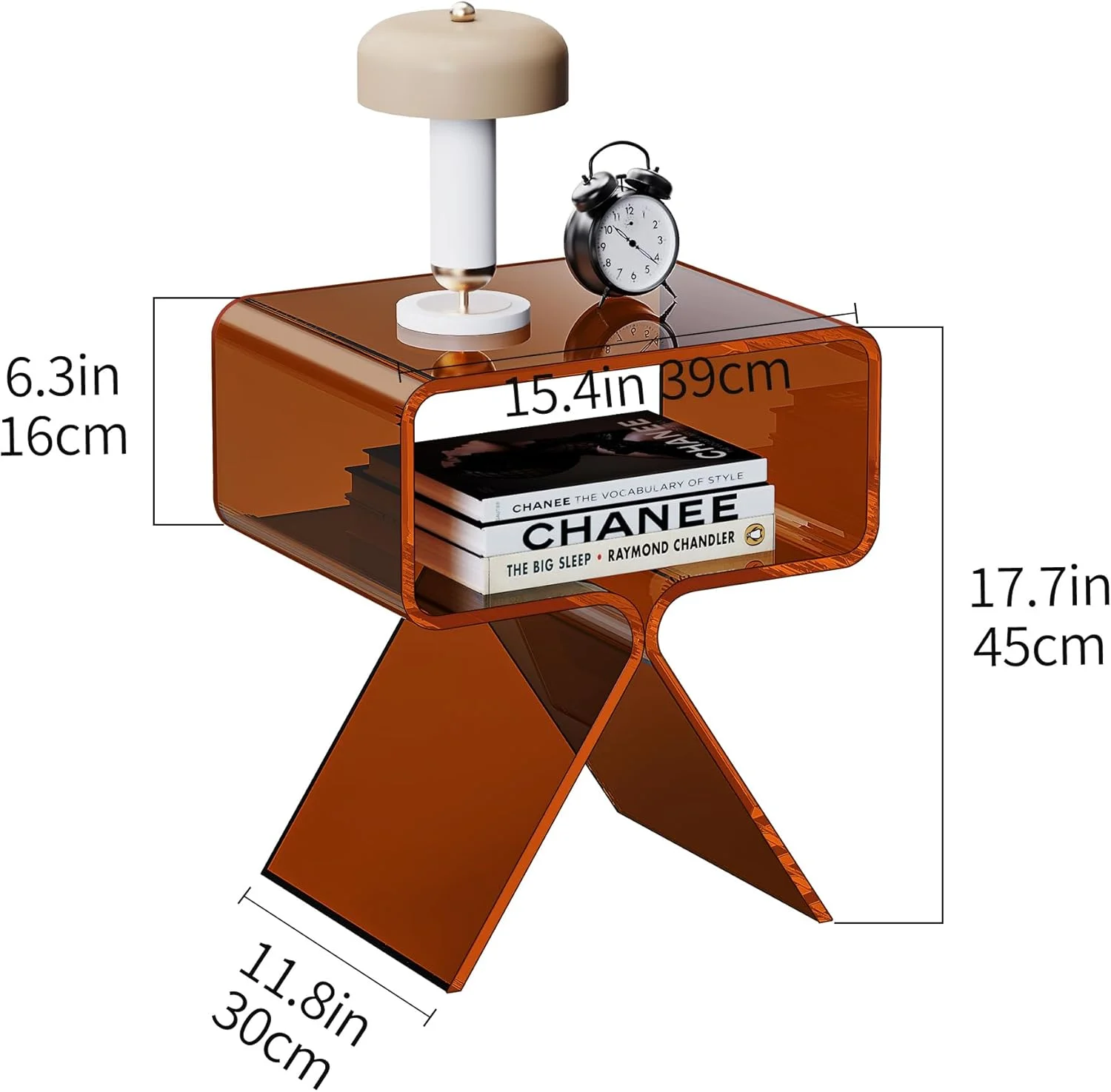 میز عسلی آکریلیک Solaround، میز کنار تختی برای اتاق خواب، 39 x 30 x 45 سانتی متر (قهوه ای تیره) میز عسلی آکریلیک Solaround، میز کنار تختی برای اتاق خواب، 39 x 30 x 45 سانتی متر (قهوه ای تیره)