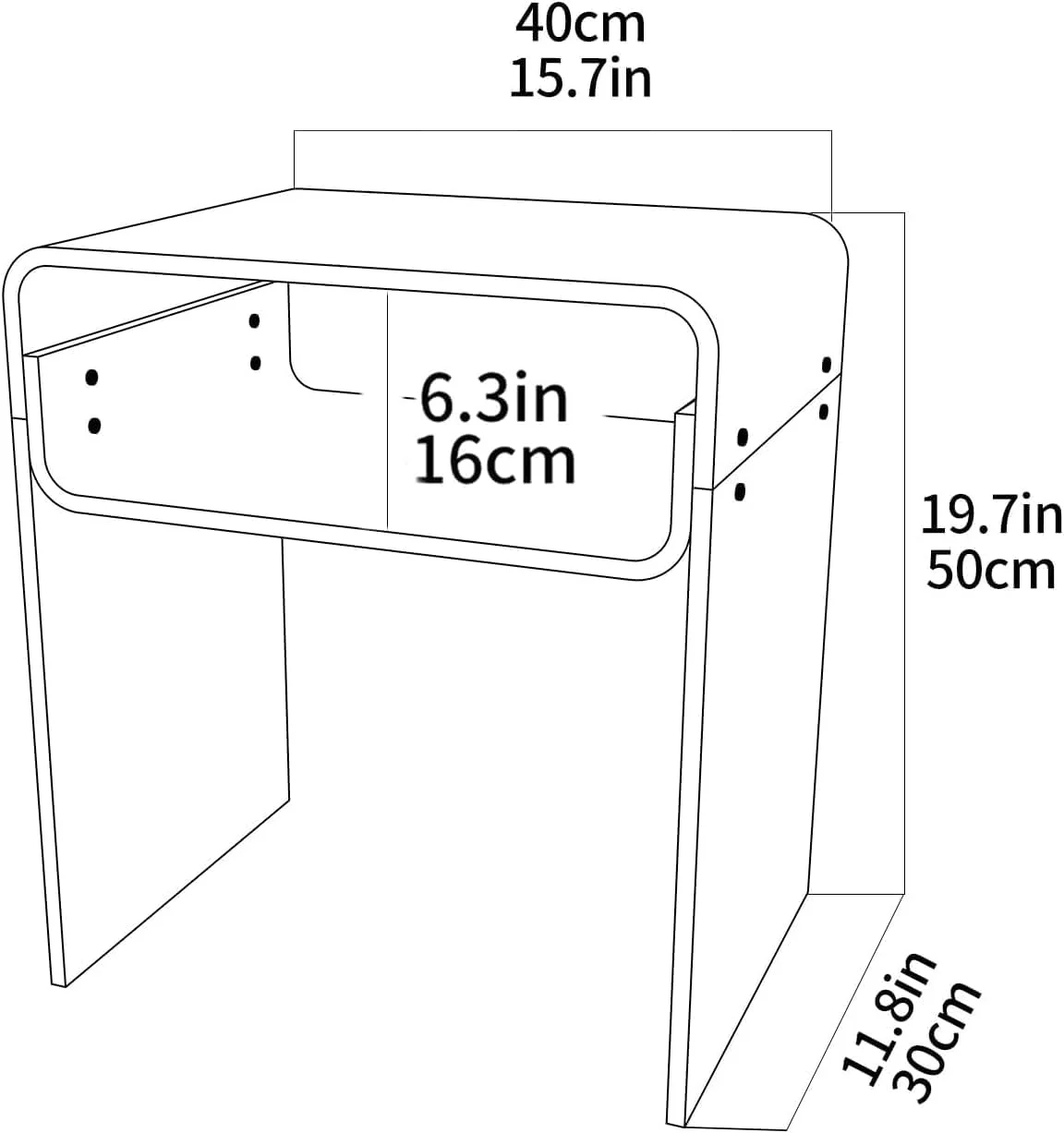 میز عسلی آکریلیک Solaround، میز کنار تختی، میز آکریلیک شفاف (شفاف) میز عسلی آکریلیک Solaround، میز کنار تختی، میز آکریلیک شفاف (شفاف)