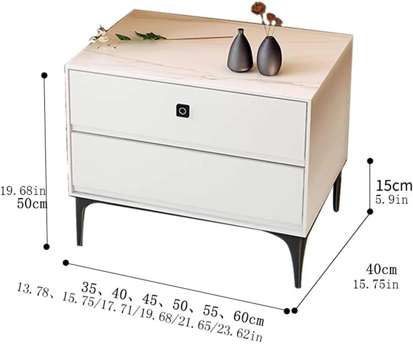 میز کنار تختی SISWIM، طراحی مدرن و مینیمال، قفل اثر انگشت هوشمند، جنس سنگ اسلیت (رنگ: A، سایز: 35x40x50 سانتی متر) میز کنار تختی SISWIM، طراحی مدرن و مینیمال، قفل اثر انگشت هوشمند، جنس سنگ اسلیت (رنگ: A، سایز: 35x40x50 سانتی متر)