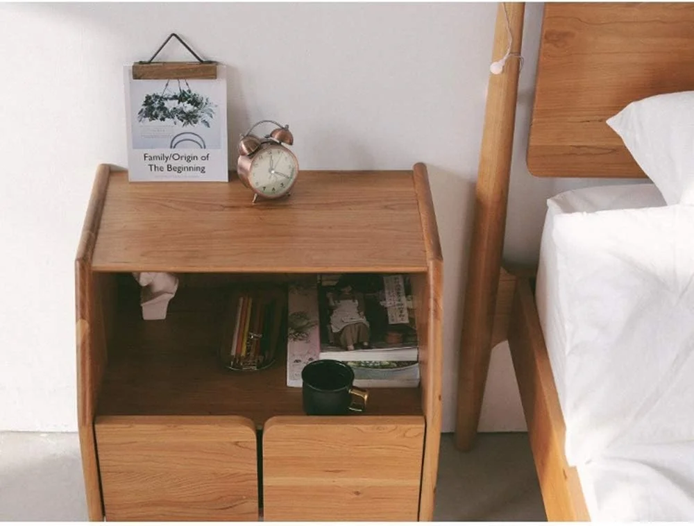 میز کنار تختی QSTF با 2 کشو، کابینت چوبی کنار تخت شیک، واحد ذخیره سازی میز کنار تختی QSTF با 2 کشو، کابینت چوبی کنار تخت شیک، واحد ذخیره سازی