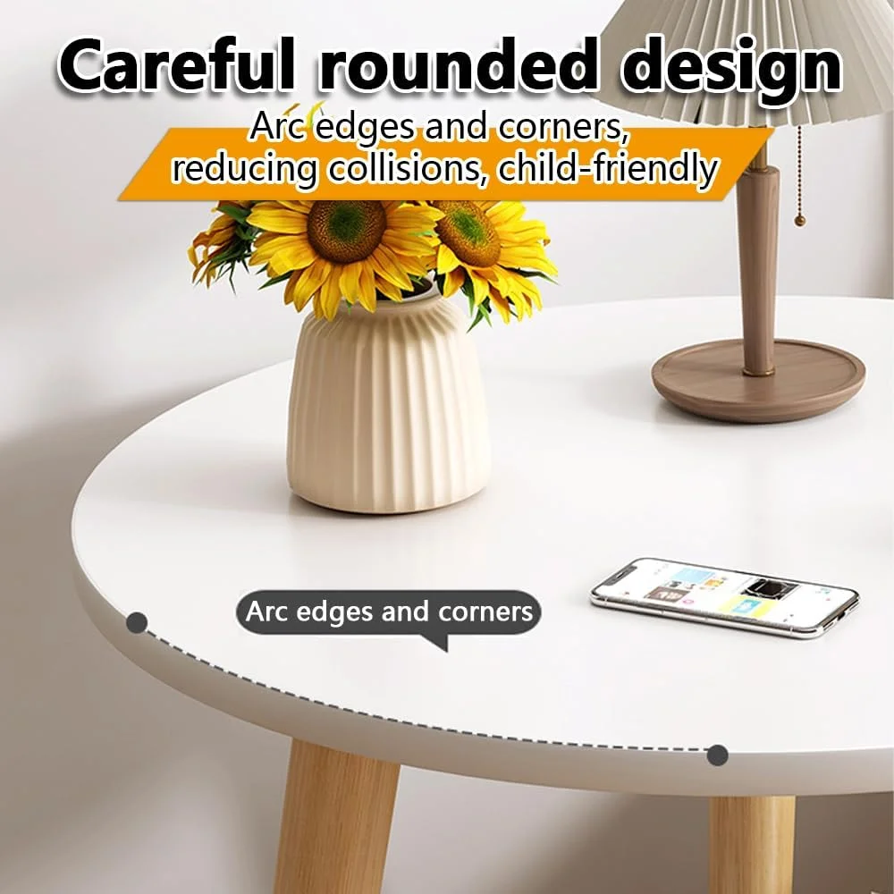 میز عسلی گرد با قفسه ذخیره سازی برای اتاق نشیمن، اتاق خواب، فضاهای کوچک - مونتاژ آسان میز کنار تختی مدرن 2 طبقه با پایه های چوبی، میز کنار مبل، میز انتهایی، پاتختی (50 * 50 * 52 سانتی متر) میز عسلی گرد با قفسه ذخیره سازی برای اتاق نشیمن، اتاق خواب، فضاهای کوچک - مونتاژ آسان میز کنار تختی مدرن 2 طبقه با پایه های چوبی، میز کنار مبل، میز انتهایی، پاتختی (50 * 50 * 52 سانتی متر)