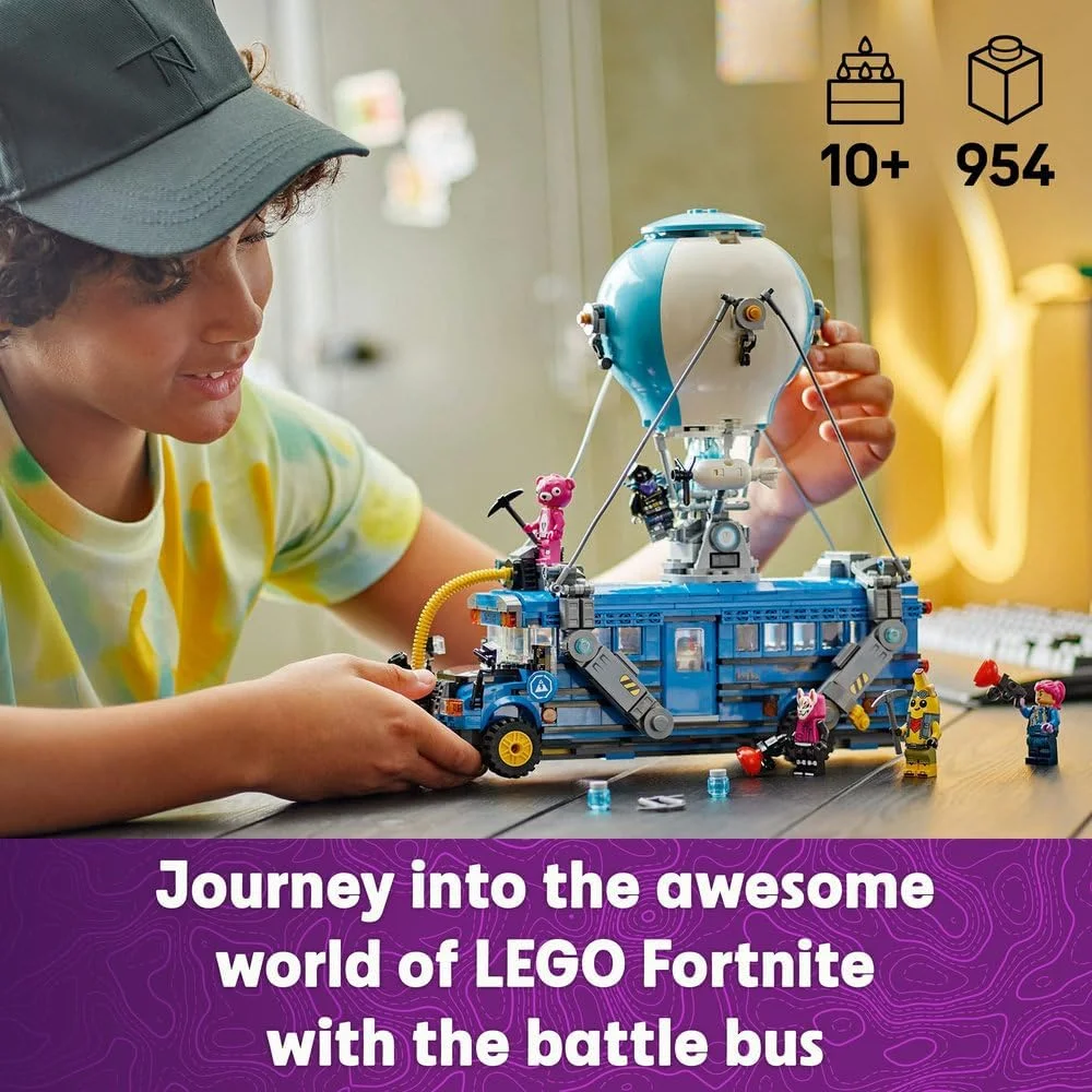 لگو Fortnite Battle Bus، اسباب بازی کلکسیونی وسیله نقلیه بازی ویدیویی برای پسران و دختران، با 9 مینی فیگور شخصیت، هدیه ای برای گیمرها و طرفداران 10 سال به بالا 77073 لگو Fortnite Battle Bus، اسباب بازی کلکسیونی وسیله نقلیه بازی ویدیویی برای پسران و دختران، با 9 مینی فیگور شخصیت، هدیه ای برای گیمرها و طرفداران 10 سال به بالا 77073