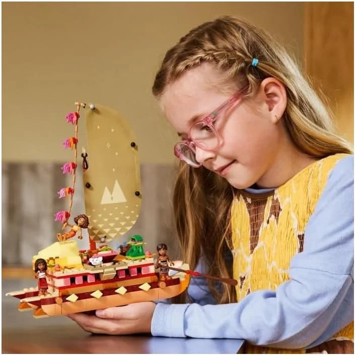 لگو | دیزنی پرنسس قایق ماجراجویی موانا، اسباب بازی ساختنی برای دختران و پسران 6 سال به بالا، شامل یک قایق و 4 فیگور مینی عروسکی، ایده هدیه تولد کودکان 43270