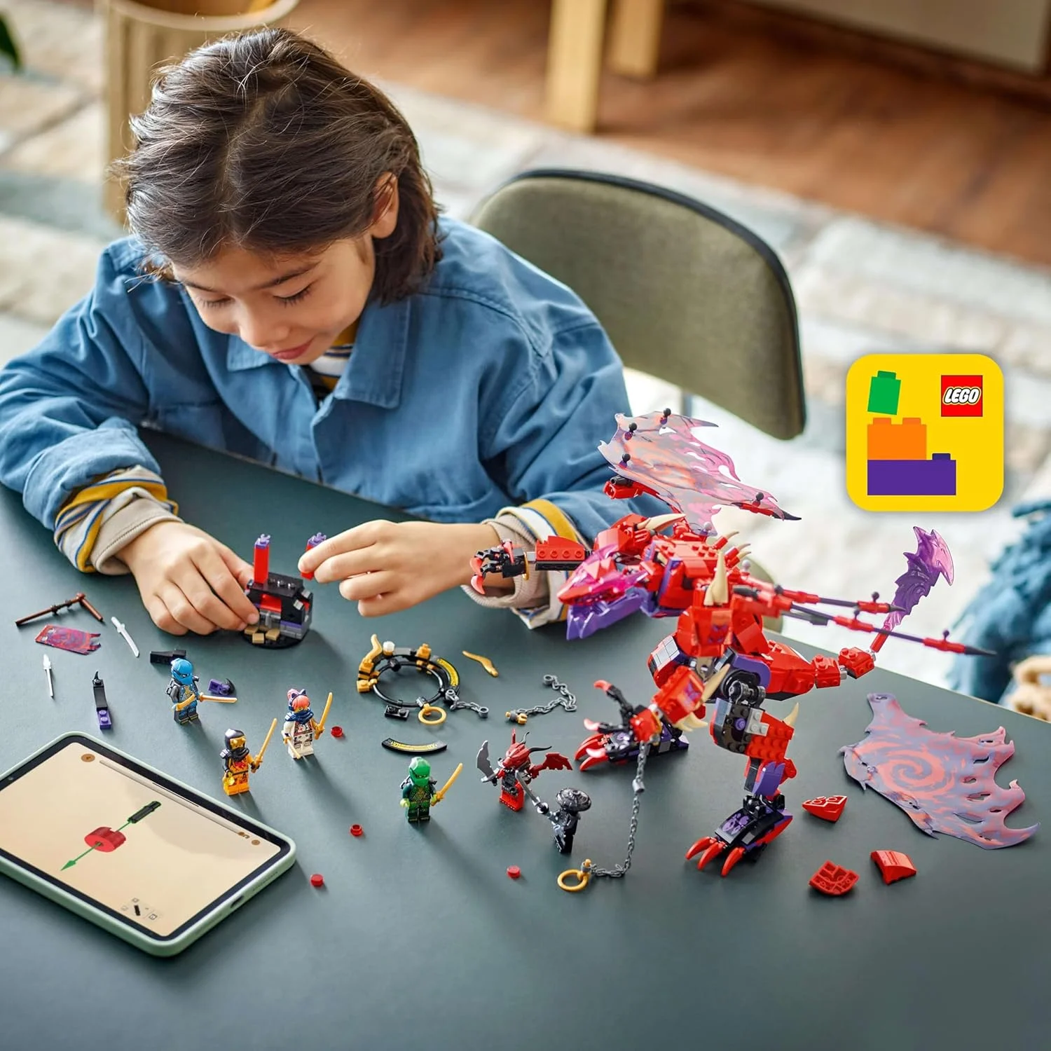 لگو نینجاگو اژدهای تندرفنگ آشوب به همراه 6 مینی فیگور جنگجوی نینجا - مجموعه ساختنی نقش آفرینی خوب در برابر بد برای پسران و دختران 8 سال به بالا - هدیه ای برای طرفداران نمایش Dragons Rising - 71832