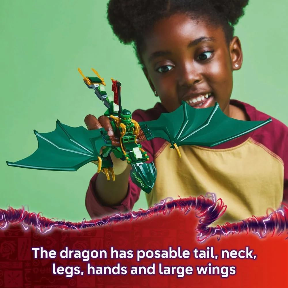 لگو نینجاگو اژدهای جنگلی سبز رنگ لوید - اسباب بازی ساختنی با 2 مینی فیگور برای بازی تخیلی، ایده هدیه نینجا برای پسران و دختران 6 سال به بالا و طرفداران Dragons Rising 71829