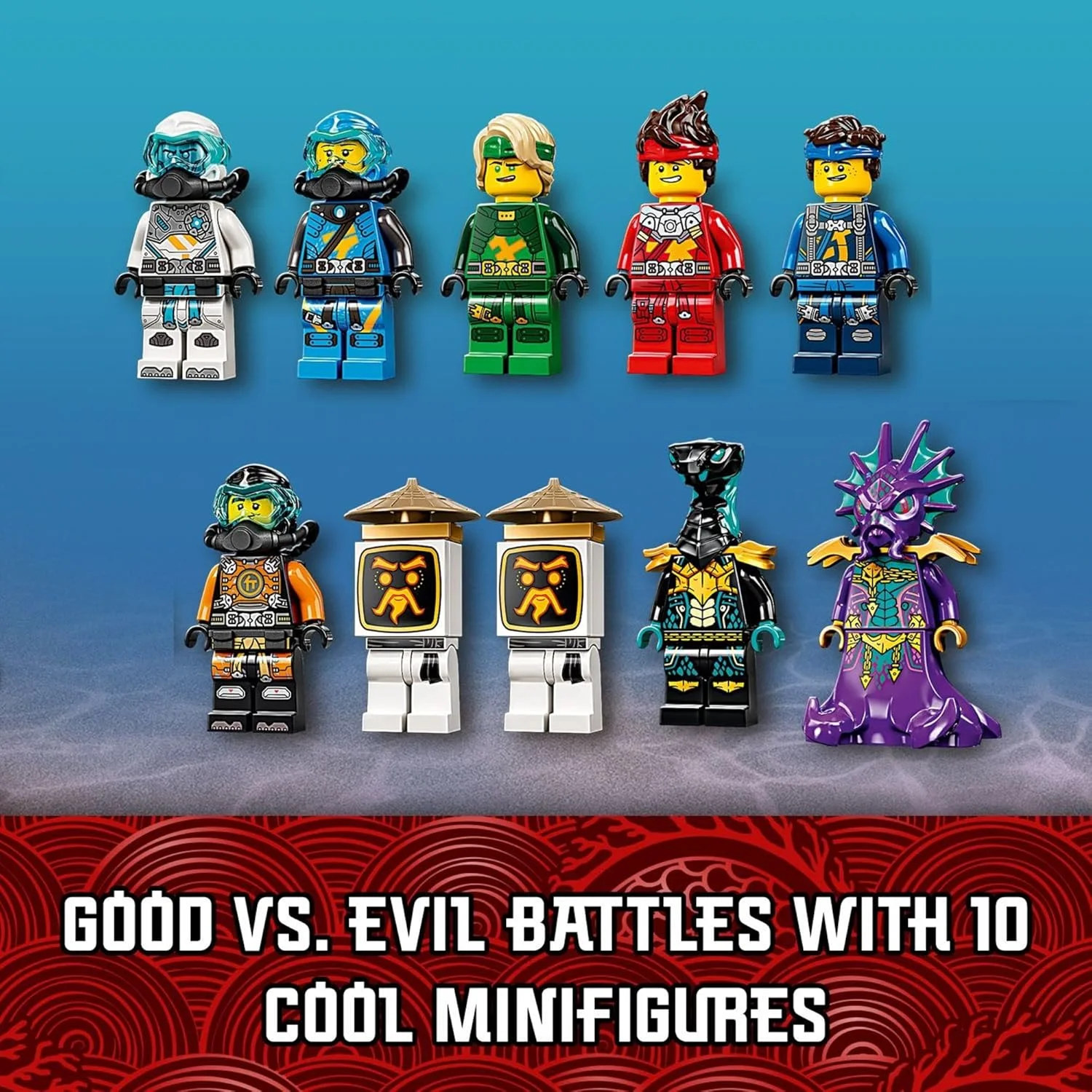 لگو نینجاگو Hydro Bounty 71756، کیت ساختنی؛ اسباب بازی زیردریایی با حضور نینجاگو کای و لوید؛ جدید 2021 (1159 قطعه) لگو نینجاگو Hydro Bounty 71756، کیت ساختنی؛ اسباب بازی زیردریایی با حضور نینجاگو کای و لوید؛ جدید 2021 (1159 قطعه)