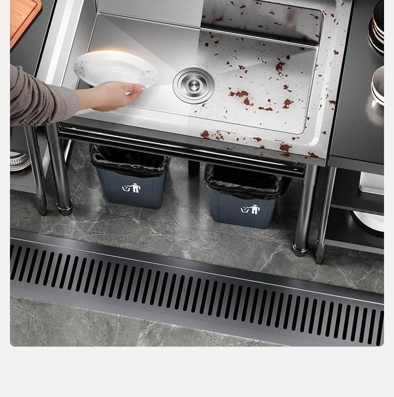 سینک ظرفشویی تجاری استیل ضد زنگ PFATURKHN، سینک ایستاده ضخیم شده برای گاراژ، رستوران، آشپزخانه، رختشورخانه (تک لگن: 50 * 50 * 80 سانتی متر) (60 سانتی متر)