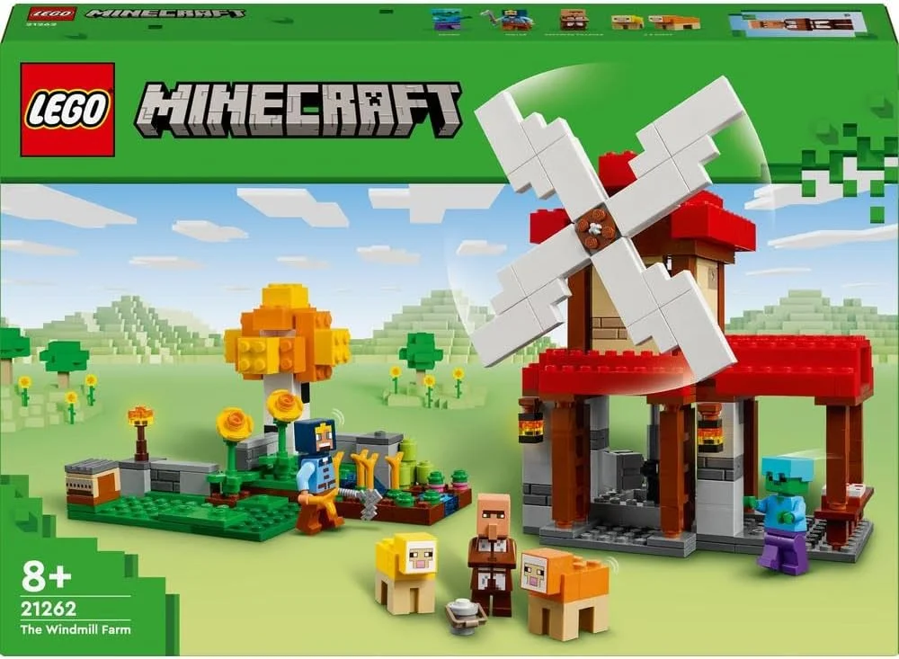 اسباب بازی ساختنی مزرعه آسیاب بادی LEGO Minecraft، مناسب برای پسران و دختران بالای 8 سال، مجموعه با شخصیت ها، فیگورهای حیوانات و یک زامبی، هدیه گیمرها برای کودکان 21262 اسباب بازی ساختنی مزرعه آسیاب بادی LEGO Minecraft، مناسب برای پسران و دختران بالای 8 سال، مجموعه با شخصیت ها، فیگورهای حیوانات و یک زامبی، هدیه گیمرها برای کودکان 21262