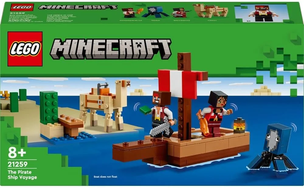 لگو Minecraft سفر کشتی دزدان دریایی، مجموعه بازی قایق اسباب بازی برای کودکان، مجموعه ساختنی با ماهی مرکب، شتر و فیگورهای دزد دریایی، هدیه گیمر برای پسران و دختران 8 سال به بالا 21259 لگو Minecraft سفر کشتی دزدان دریایی، مجموعه بازی قایق اسباب بازی برای کودکان، مجموعه ساختنی با ماهی مرکب، شتر و فیگورهای دزد دریایی، هدیه گیمر برای پسران و دختران 8 سال به بالا 21259