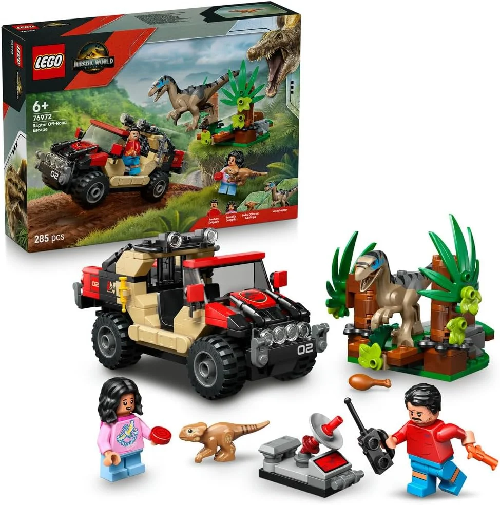 اسباب بازی فرار با آفرود دایناسور LEGO Jurassic World Raptor - شامل 2 فیگور داینو، اسباب بازی ماشین آفرود و 2 مینی فیگور - هدیه برای پسران، دختران 6+ ساله و طرفداران فیلم تولد دوباره - 76972 اسباب بازی فرار با آفرود دایناسور LEGO Jurassic World Raptor - شامل 2 فیگور داینو، اسباب بازی ماشین آفرود و 2 مینی فیگور - هدیه برای پسران، دختران 6+ ساله و طرفداران فیلم تولد دوباره - 76972