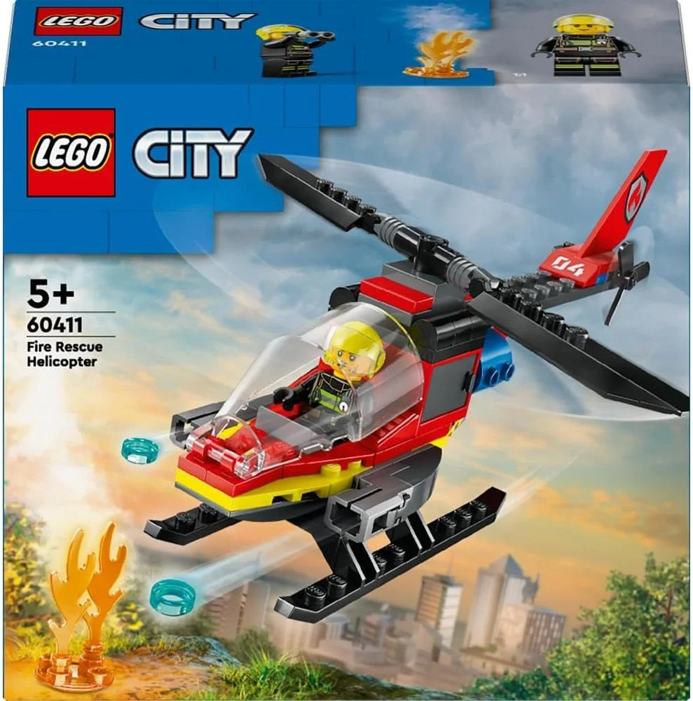 هلیکوپتر نجات آتش نشانی LEGO City، اسباب بازی برای پسران و دختران 5 سال به بالا، مجموعه ساخت وسایل نقلیه با مینی فیگور خلبان آتش نشان، هدیه بازی تخیلی برای کودکان 60411 هلیکوپتر نجات آتش نشانی LEGO City، اسباب بازی برای پسران و دختران 5 سال به بالا، مجموعه ساخت وسایل نقلیه با مینی فیگور خلبان آتش نشان، هدیه بازی تخیلی برای کودکان 60411