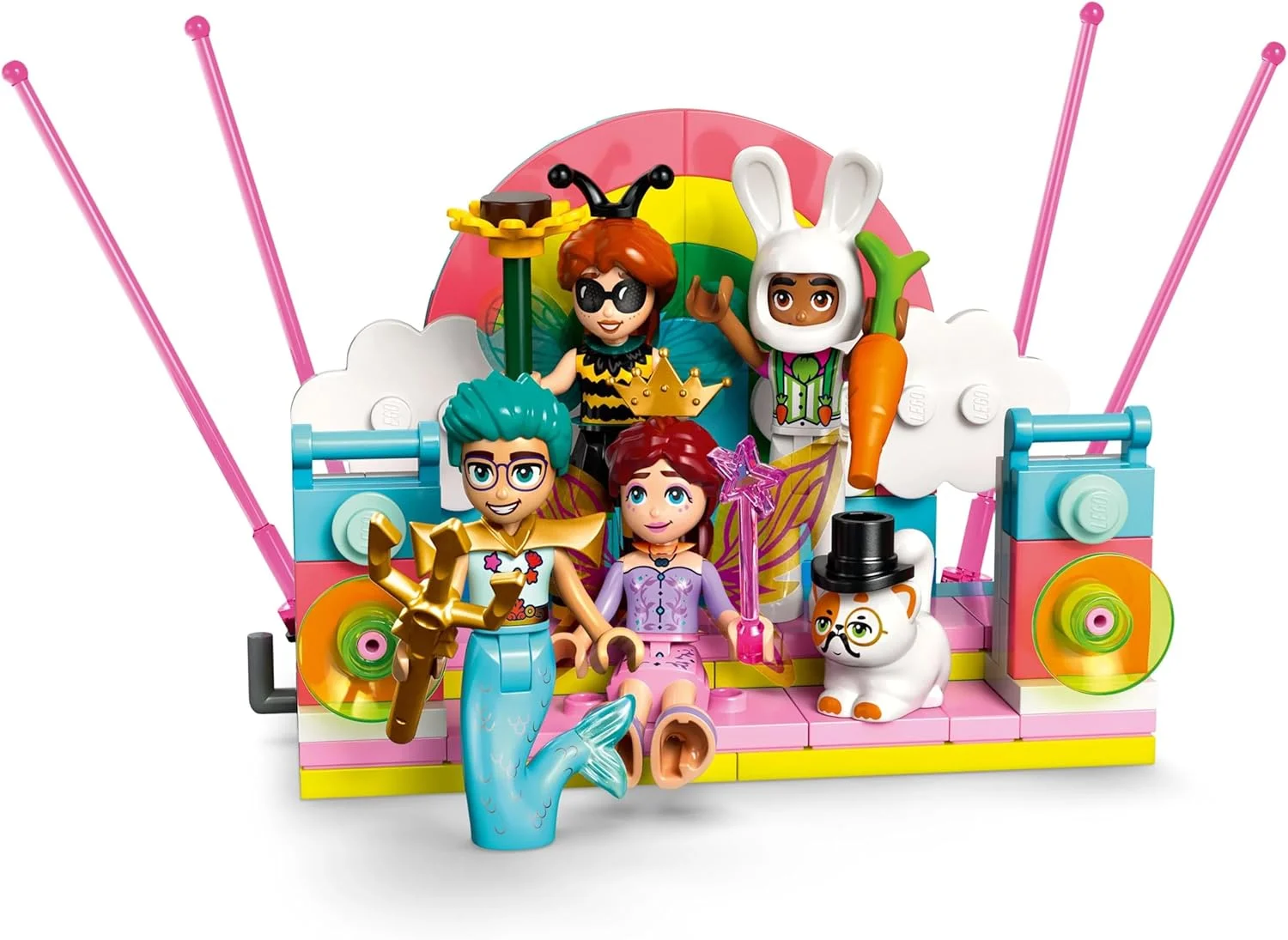 مهمانی لباس لگو فرندز با تکشاخ و پری - اسباب بازی برای دختران 6+ سال، شامل استیج، جایگاه دی جی، 4 مینی عروسک، گربه چورو و یک فیگور اسب، به همراه لوازم جانبی سرگرم کننده - 42661 مهمانی لباس لگو فرندز با تکشاخ و پری - اسباب بازی برای دختران 6+ سال، شامل استیج، جایگاه دی جی، 4 مینی عروسک، گربه چورو و یک فیگور اسب، به همراه لوازم جانبی سرگرم کننده - 42661