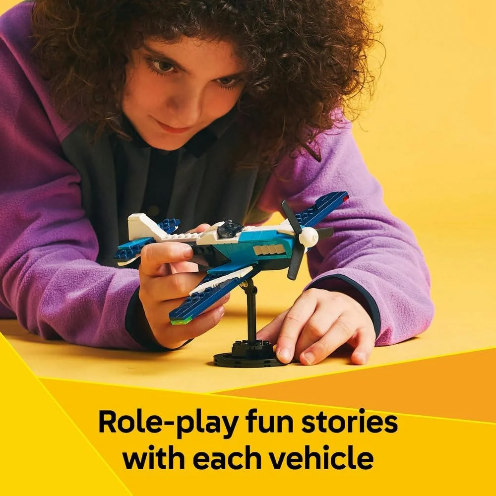 هواپیمای مسابقه ای LEGO Creator 3in1 - تبدیل به مدل جت یا هلیکوپتر - مجموعه ساخت وسایل نقلیه برای پسران و دختران 7+ ساله - ایده هدیه تولد سرگرم کننده - 31160 هواپیمای مسابقه ای LEGO Creator 3in1 - تبدیل به مدل جت یا هلیکوپتر - مجموعه ساخت وسایل نقلیه برای پسران و دختران 7+ ساله - ایده هدیه تولد سرگرم کننده - 31160