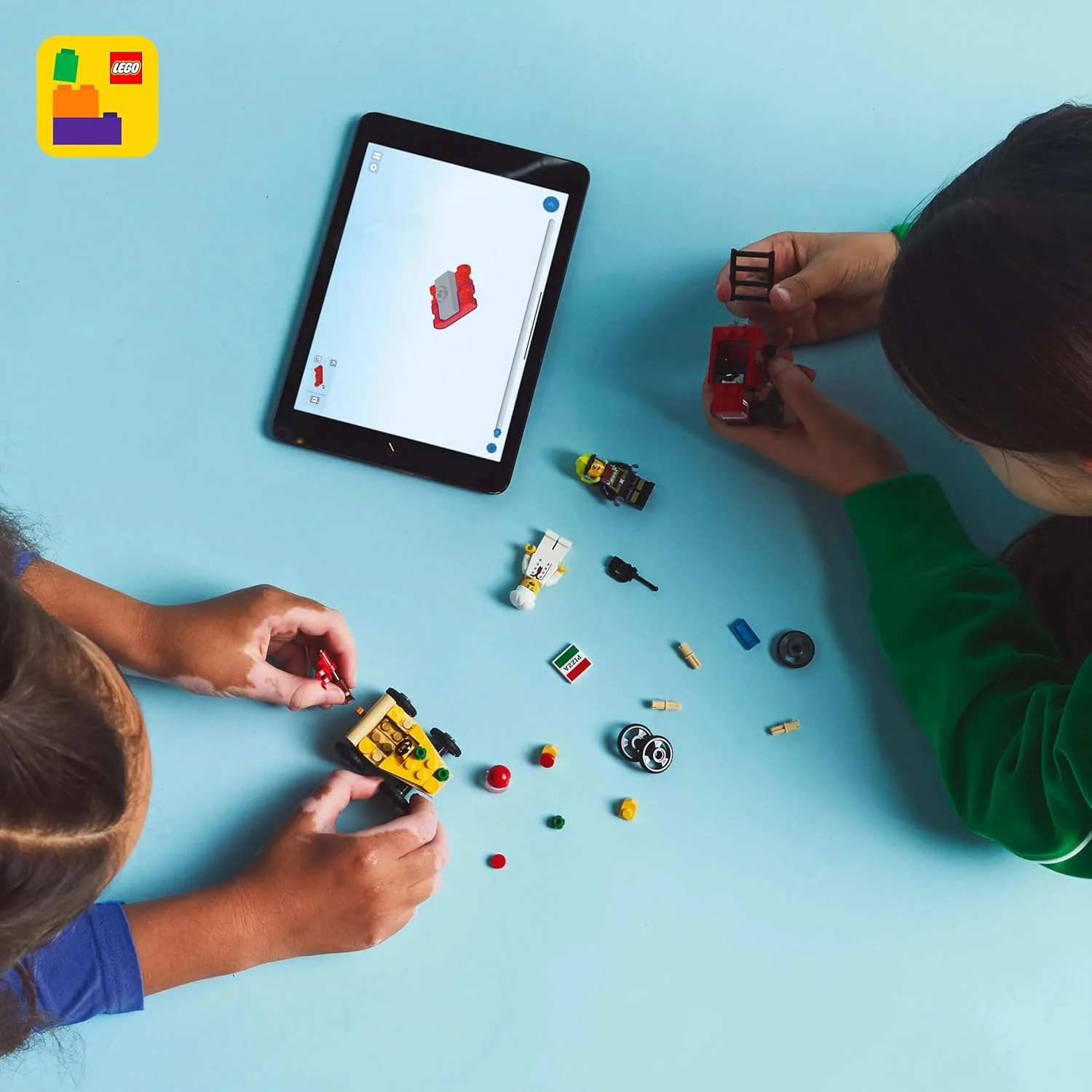 لگو سیتی مسابقه ماشین پیتزا در مقابل ماشین آتش نشانی - ماشین های اسباب بازی صابونی برای پسران و دختران 5+ ساله - هدیه ای سرگرم کننده برای تعطیلات یا تولد - مجموعه وسایل نقلیه شامل 2 مینی فیگور - 60458