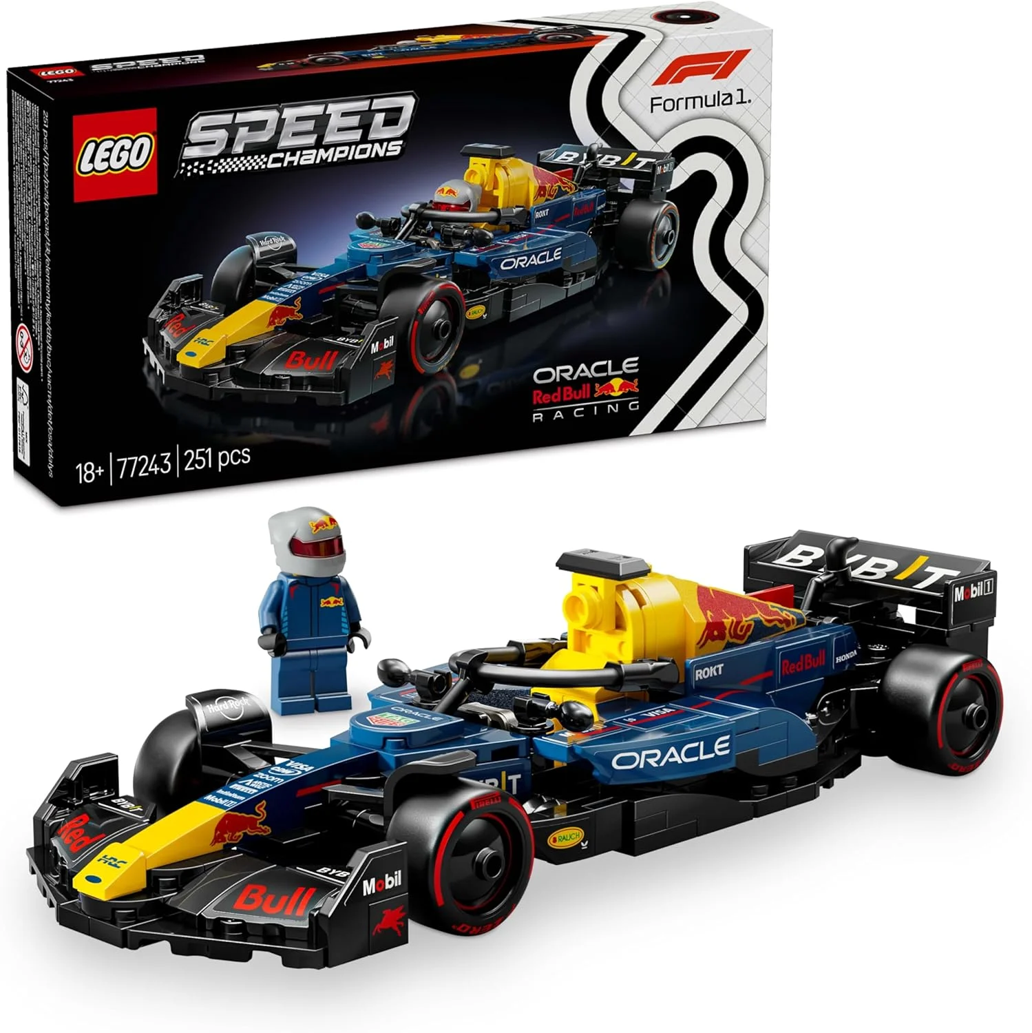مدل ماشین مسابقه ای فرمول 1 LEGO Speed Champions Oracle Red Bull Racing RB20 به همراه مینی فیگور راننده فرمول 1 کلکسیونی - مجموعه نمایشی برای طرفداران بزرگسال موتوراسپورت و مسابقات 77243