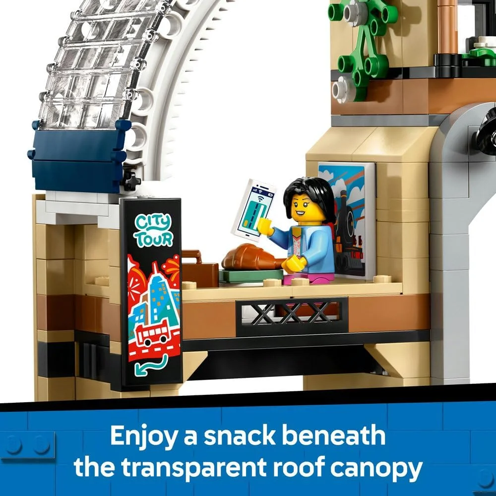 LEGO City Central Train Station Set with a Maintenance Vehicle Toy, Working Lift, Ticket Machine, 2 Platforms & a Track Piece, plus 6 Minifigures - Gift for 7+ Year Old Boys & Girls - 60469