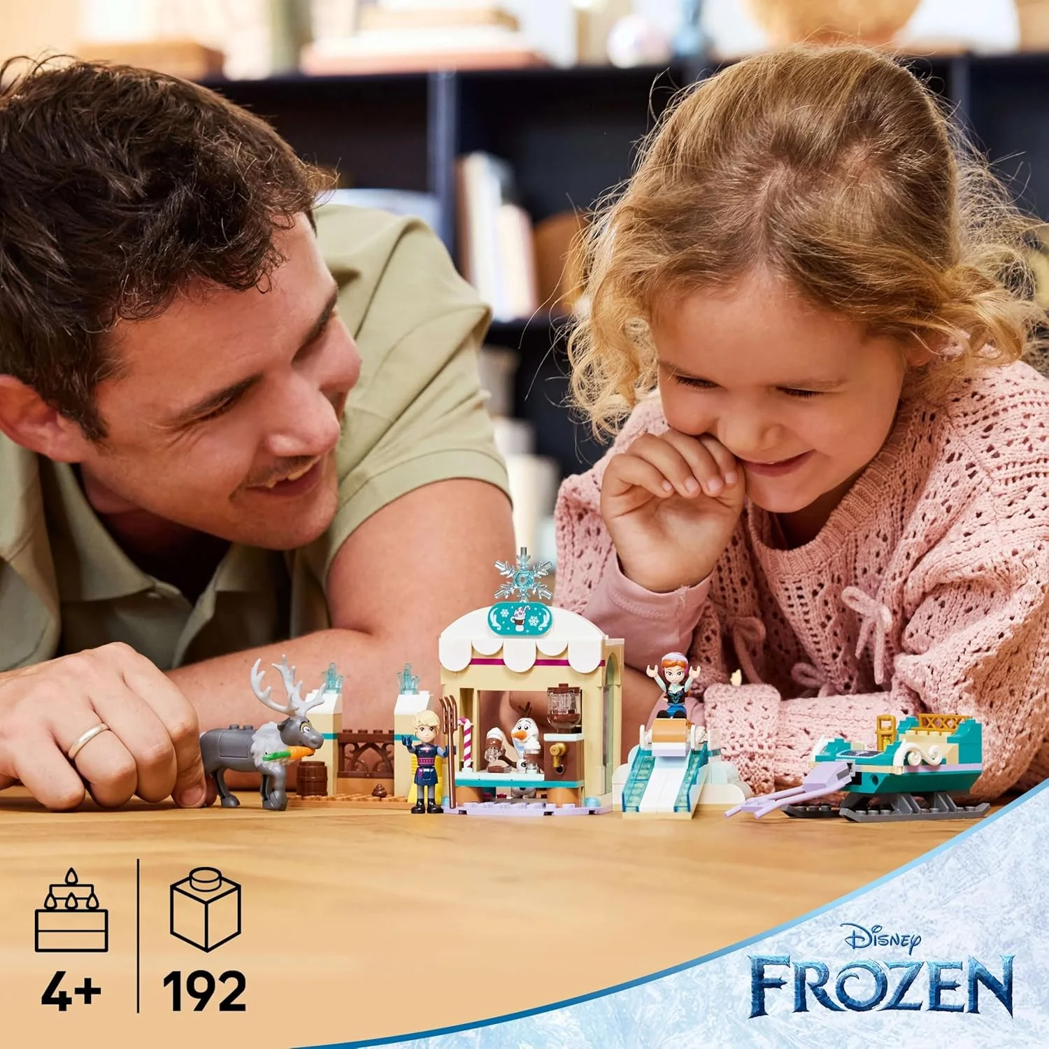 ماجراجویی سورتمه آنا LEGO ǀ Disney Frozen، غرفه شکلات داغ با مینی‌فیگور کریستوف، به همراه فیگورهای اولاف و سون، اسباب‌بازی ساختنی پرنسس برای دختران 4 سال به بالا 43256