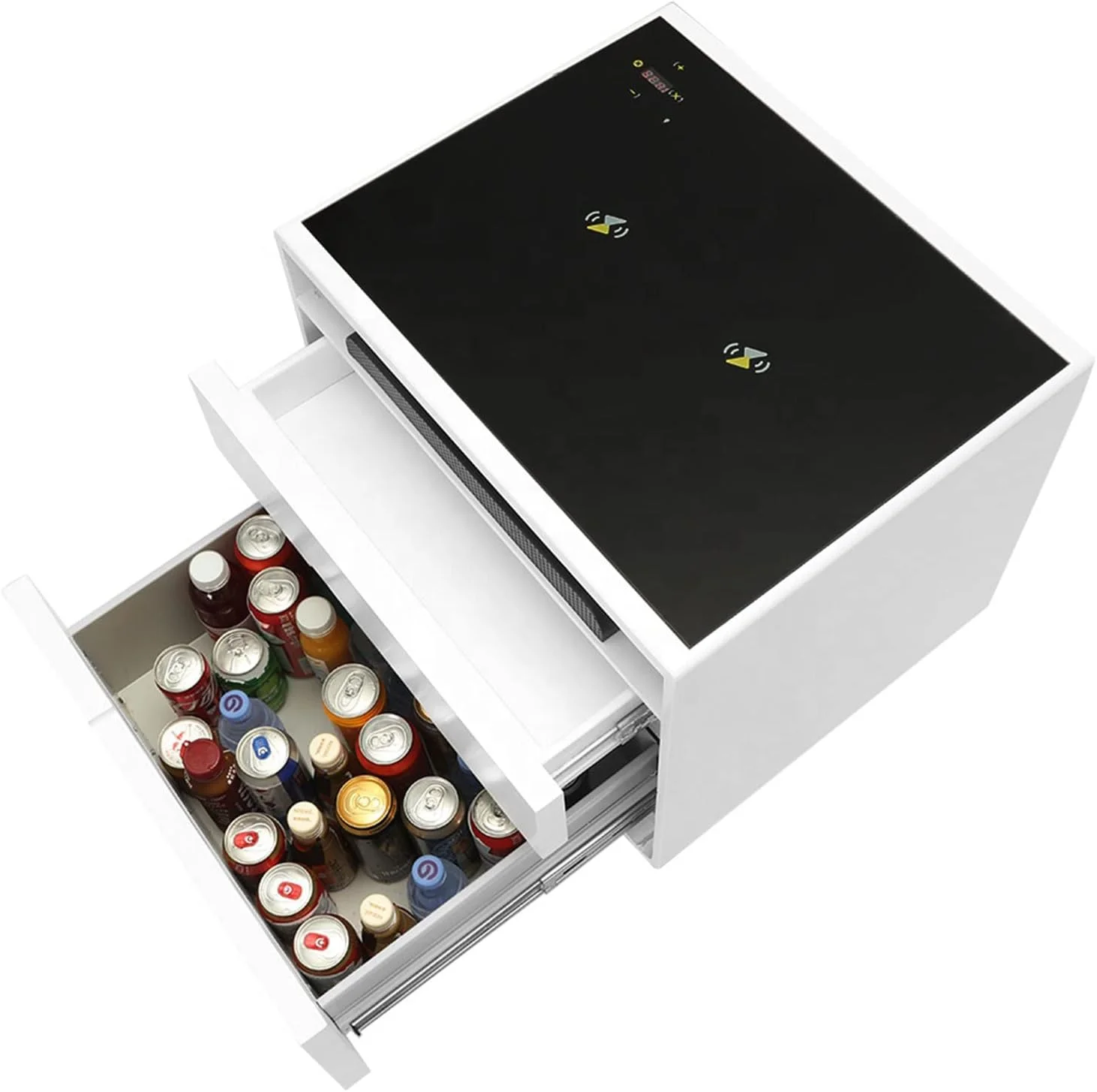 میز کنار تختی هوشمند saKlnM-yRz، محصول ترند تابستانی، مناسب برای دفتر کار، منزل، هتل، کنار مبل، میز کنار تخت خواب در مدل Veladores با یخچال