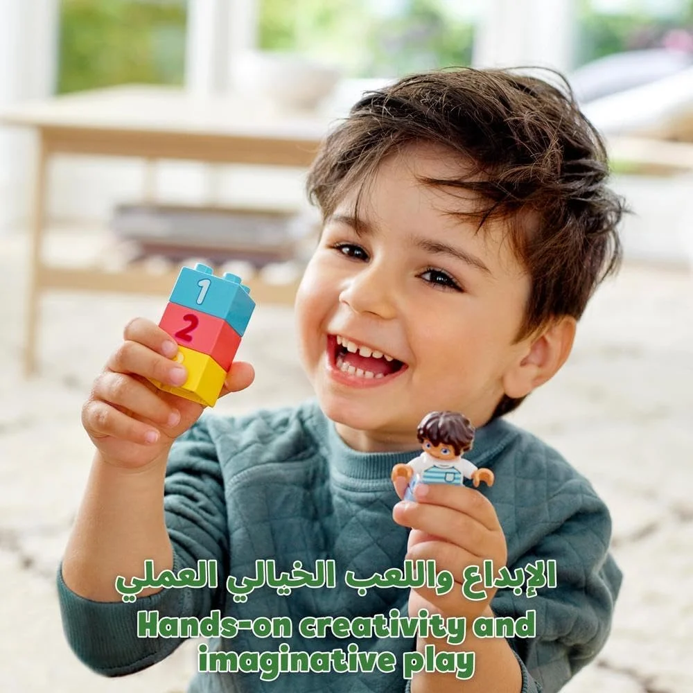 لگو 10913 DUPLO جعبه آجرهای کلاسیک به همراه محل نگهداری، ماشین اسباب بازی، آجرهای اعداد و موارد دیگر، اسباب بازی های آموزشی برای کودکان نوپا، پسران و دختران 1.5 ساله