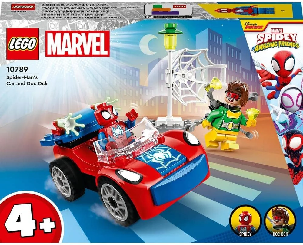لگو 10789 ماشین مرد عنکبوتی مارول و مجموعه دکتر اختاپوس، اسباب بازی ساختنی مرد عنکبوتی و دوستان شگفت انگیزش برای کودکان 4 سال به بالا با قطعات شب تاب لگو 10789 ماشین مرد عنکبوتی مارول و مجموعه دکتر اختاپوس، اسباب بازی ساختنی مرد عنکبوتی و دوستان شگفت انگیزش برای کودکان 4 سال به بالا با قطعات شب تاب