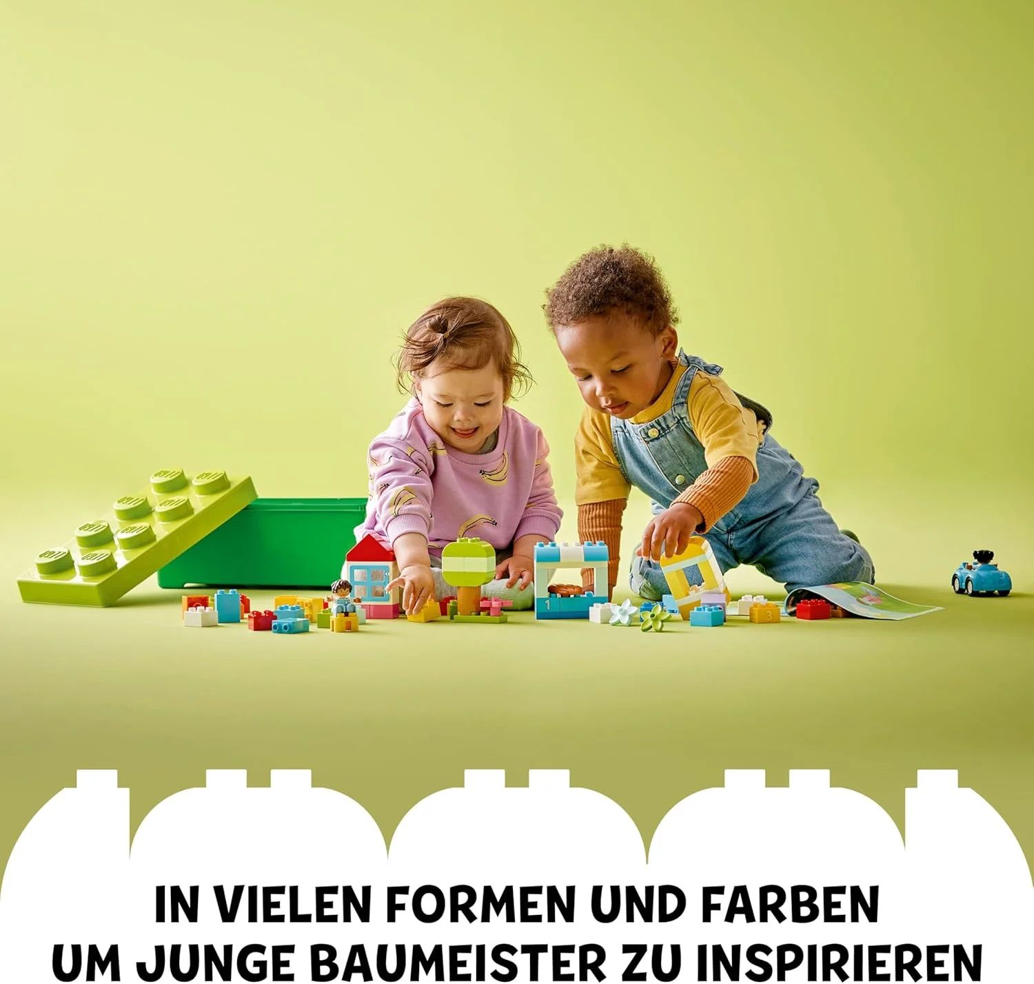 لگو 10913 DUPLO جعبه آجرهای کلاسیک به همراه محل نگهداری، ماشین اسباب بازی، آجرهای اعداد و موارد دیگر، اسباب بازی های آموزشی برای کودکان نوپا، پسران و دختران 1.5 ساله