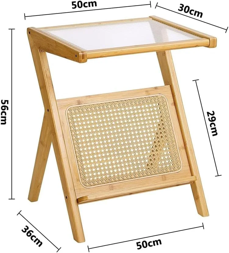 میز پاتختی راتان بوهو OneDcor - میز کنار تختی بامبو با رویه شیشه ای و قفسه ذخیره سازی، میز عسلی Z شکل برای اتاق خواب، اتاق نشیمن یا دفتر کار میز پاتختی راتان بوهو OneDcor - میز کنار تختی بامبو با رویه شیشه ای و قفسه ذخیره سازی، میز عسلی Z شکل برای اتاق خواب، اتاق نشیمن یا دفتر کار