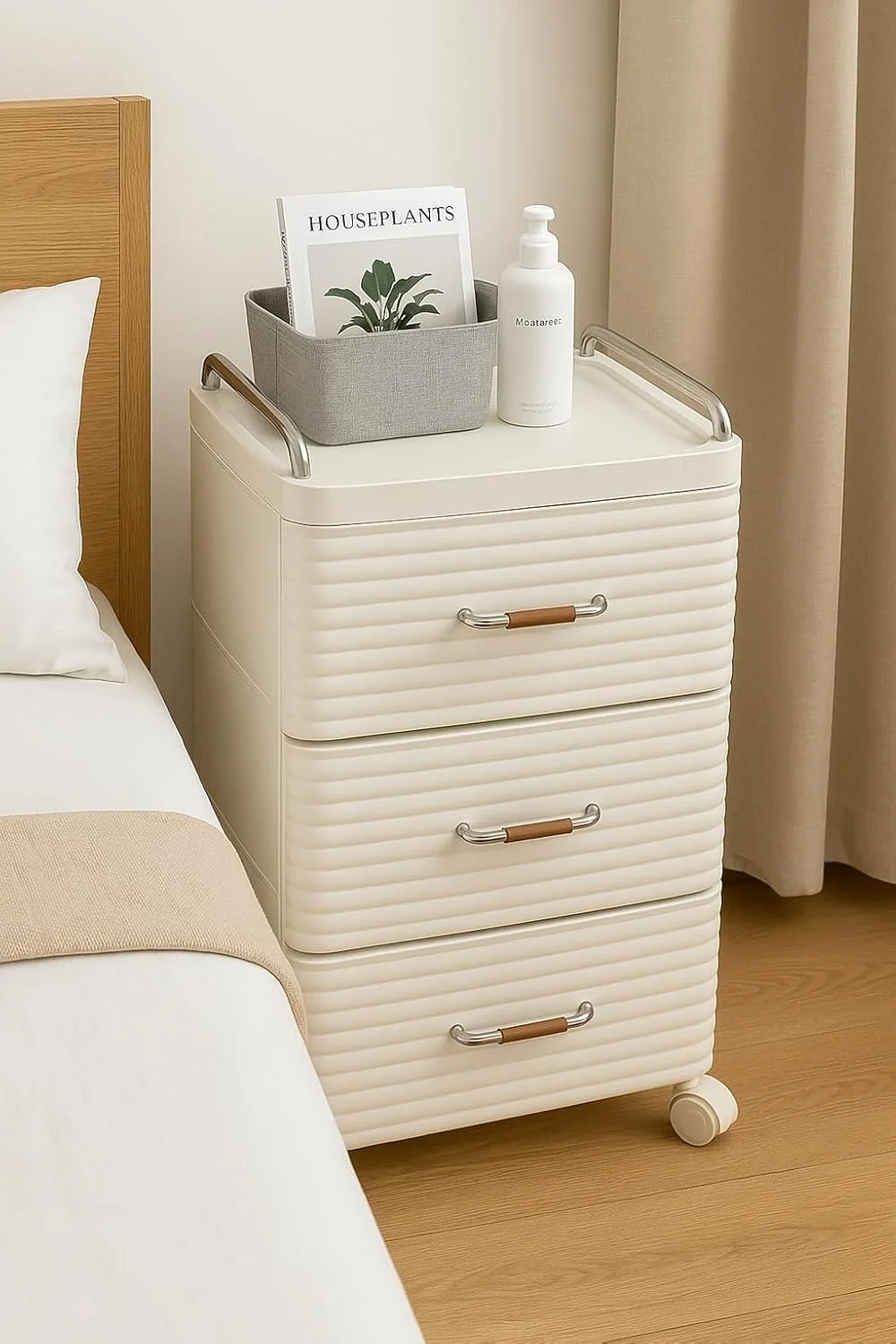 کابینت پلاستیکی کنار تختی – ارگنایزر چند منظوره 3 طبقه با کشو – کابینت جمع و جور 66 سانتی متری برای اتاق خواب، حمام و اتاق نشیمن کابینت پلاستیکی کنار تختی – ارگنایزر چند منظوره 3 طبقه با کشو – کابینت جمع و جور 66 سانتی متری برای اتاق خواب، حمام و اتاق نشیمن