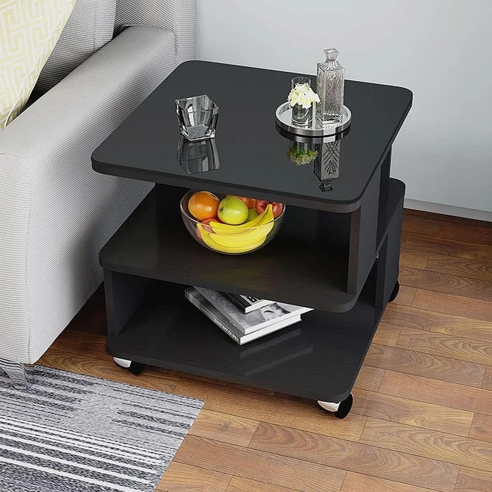 میز پاتختی چوبی مدرن رافین با قفسه و کمد کوچک - قفسه کابینت کنار تختی ساده برای اتاق خواب، اتاق نشیمن یا کنار مبل - پایه نگهداری اقتصادی جمع و جور برای فضاهای کوچک