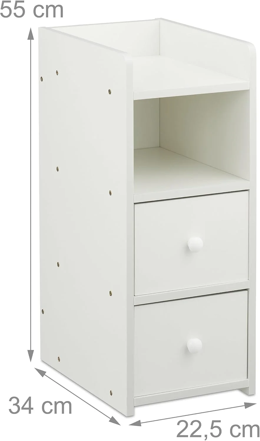 میز کنار تختی Relaxdays، ست 2 عددی، 2 کشو، ارتفاع 55 x عرض 22.5 x عمق 34 سانتی متر، اتاق خواب، کابینت باریک کنار تخت، سفید میز کنار تختی Relaxdays، ست 2 عددی، 2 کشو، ارتفاع 55 x عرض 22.5 x عمق 34 سانتی متر، اتاق خواب، کابینت باریک کنار تخت، سفید