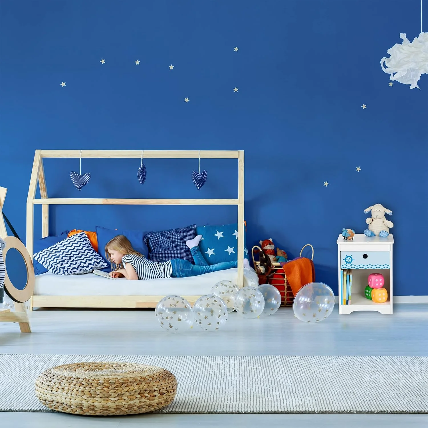 میز کنار تختی کودک Relaxdays، طرح ملوان بامزه، دارای کشو و محفظه نگهداری، ارتفاع*عرض*عمق: 41 x 32 x 31 سانتی متر، سفید/آبی، 100% فیبر میز کنار تختی کودک Relaxdays، طرح ملوان بامزه، دارای کشو و محفظه نگهداری، ارتفاع*عرض*عمق: 41 x 32 x 31 سانتی متر، سفید/آبی، 100% فیبر