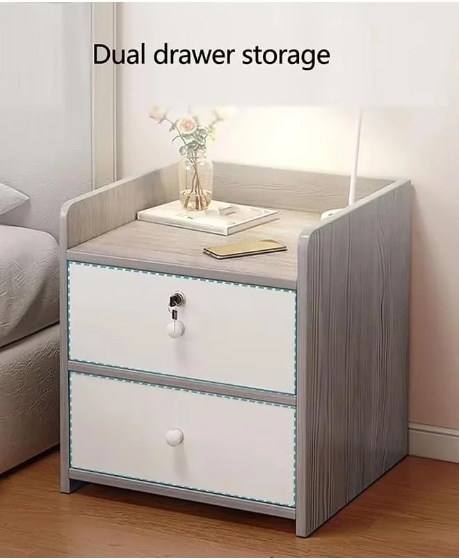 کابینت ذخیره سازی کنار تختی NKX Home با کشو و قفسه کابینت ذخیره سازی کنار تختی NKX Home با کشو و قفسه