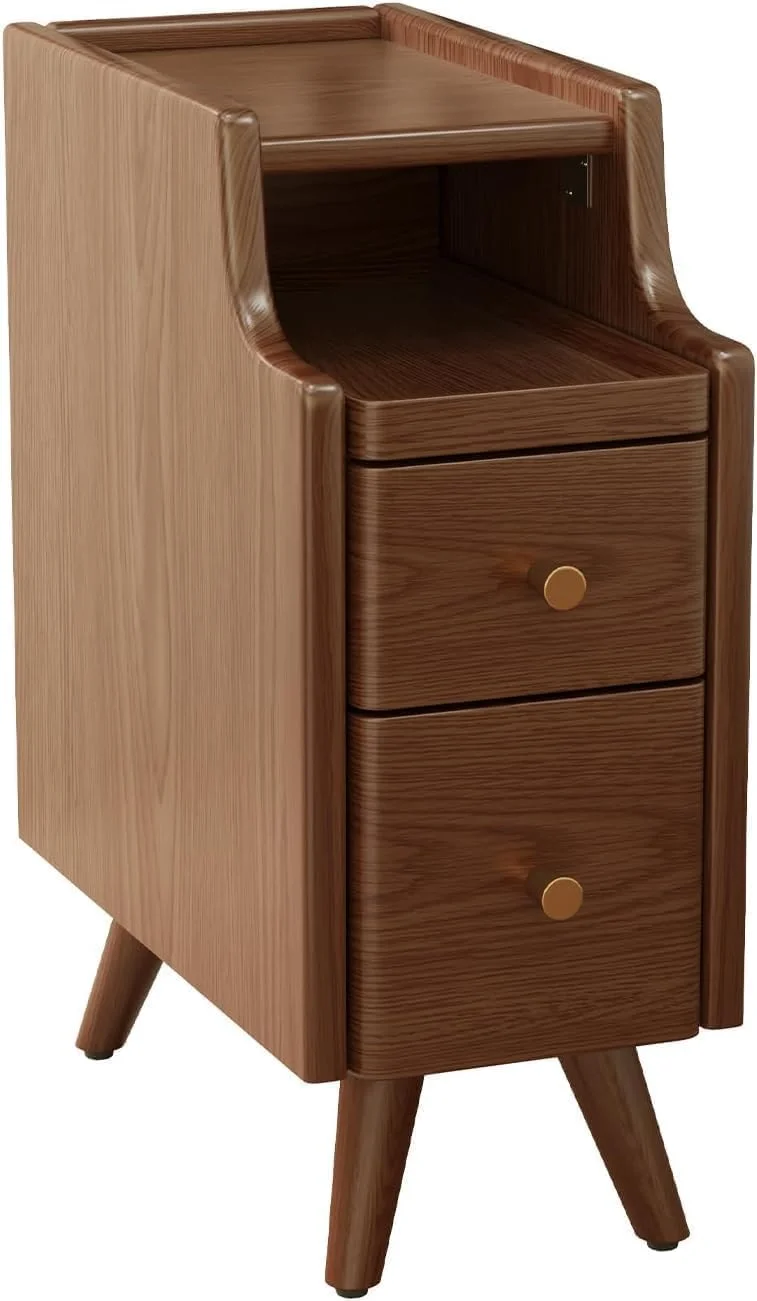 میز پاتختی کوچک HELEE با کشو، میز کنار تختی چوبی جامد، پاتختی 2 کشو، پاتختی باریک گردویی برای اتاق خواب، میز عسلی کنار مبل برای راهروی اتاق نشیمن میز پاتختی کوچک HELEE با کشو، میز کنار تختی چوبی جامد، پاتختی 2 کشو، پاتختی باریک گردویی برای اتاق خواب، میز عسلی کنار مبل برای راهروی اتاق نشیمن