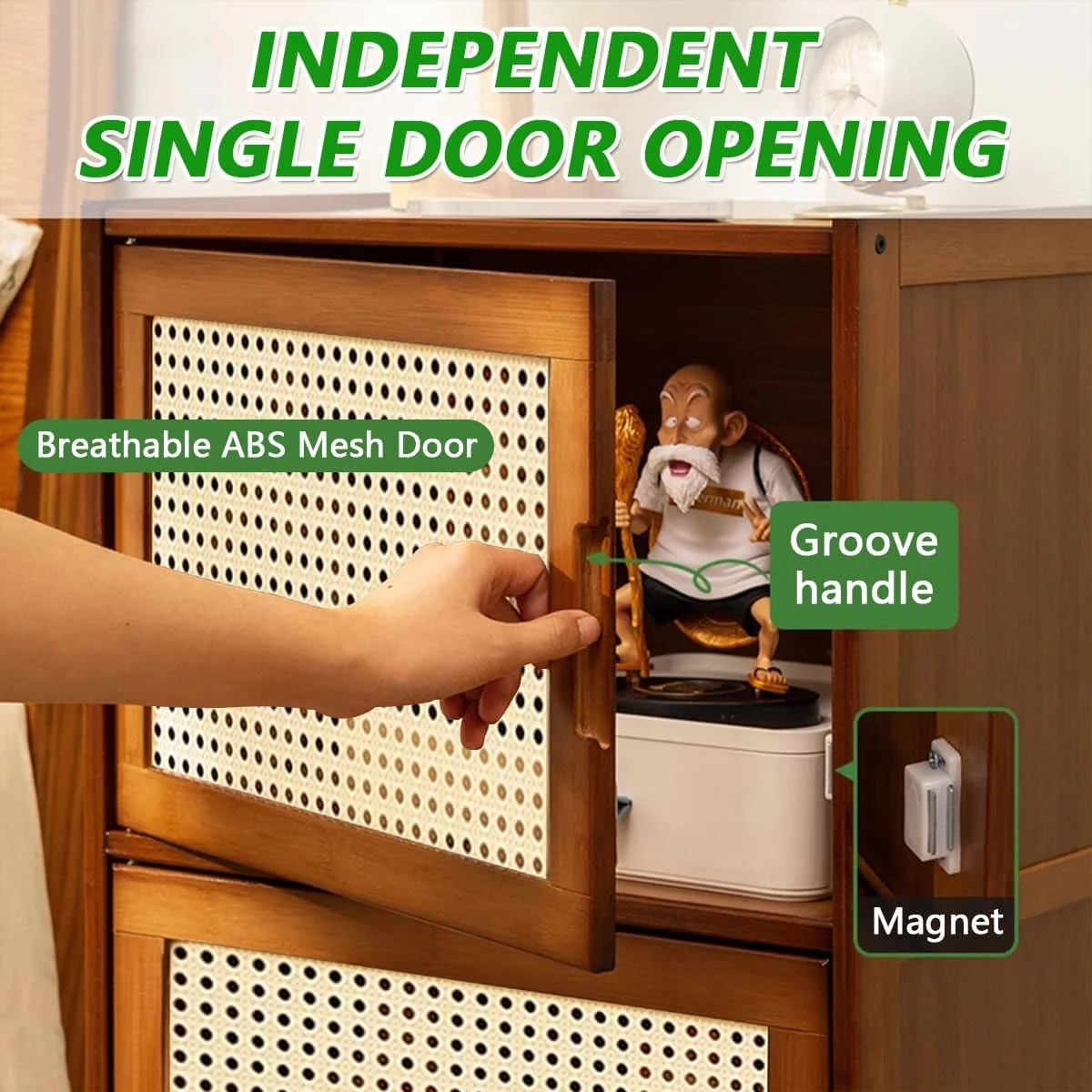 پاتختی، میز کنار تختی بامبو با طرح حصیری و کابینت 2 طبقه برای اتاق نشیمن، اتاق خواب، آشپزخانه، میز کنار مبلی مقاوم در برابر رطوبت برای تخت، مبل، دفتر، خوابگاه - روکش گردویی (43x32x68 سانتی متر) پاتختی، میز کنار تختی بامبو با طرح حصیری و کابینت 2 طبقه برای اتاق نشیمن، اتاق خواب، آشپزخانه، میز کنار مبلی مقاوم در برابر رطوبت برای تخت، مبل، دفتر، خوابگاه - روکش گردویی (43x32x68 سانتی متر)