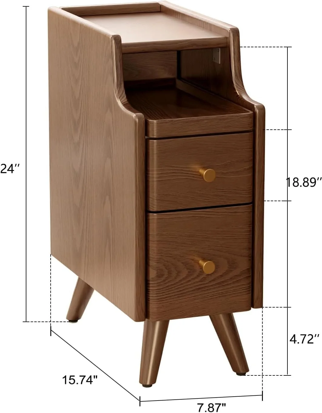 میز پاتختی چوبی با کشو، میز کنار تختی باریک Fohome برای فضاهای کوچک، میز کنار تختی مدرن اواسط قرن برای اتاق خواب میز پاتختی چوبی با کشو، میز کنار تختی باریک Fohome برای فضاهای کوچک، میز کنار تختی مدرن اواسط قرن برای اتاق خواب