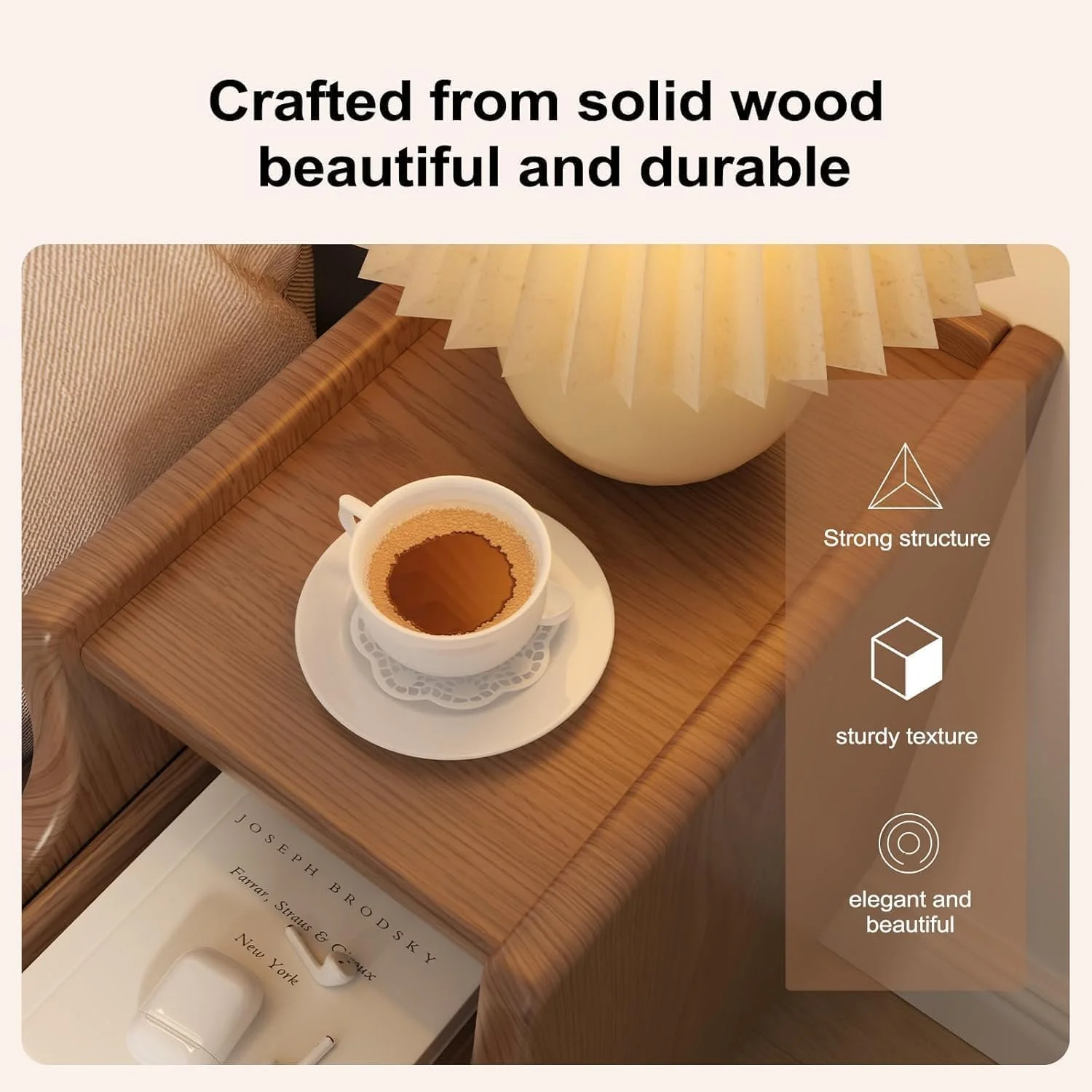 میز پاتختی کوچک HELEE با کشو، میز کنار تختی چوبی جامد، پاتختی 2 کشو، پاتختی باریک گردویی برای اتاق خواب، میز عسلی کنار مبل برای راهروی اتاق نشیمن میز پاتختی کوچک HELEE با کشو، میز کنار تختی چوبی جامد، پاتختی 2 کشو، پاتختی باریک گردویی برای اتاق خواب، میز عسلی کنار مبل برای راهروی اتاق نشیمن