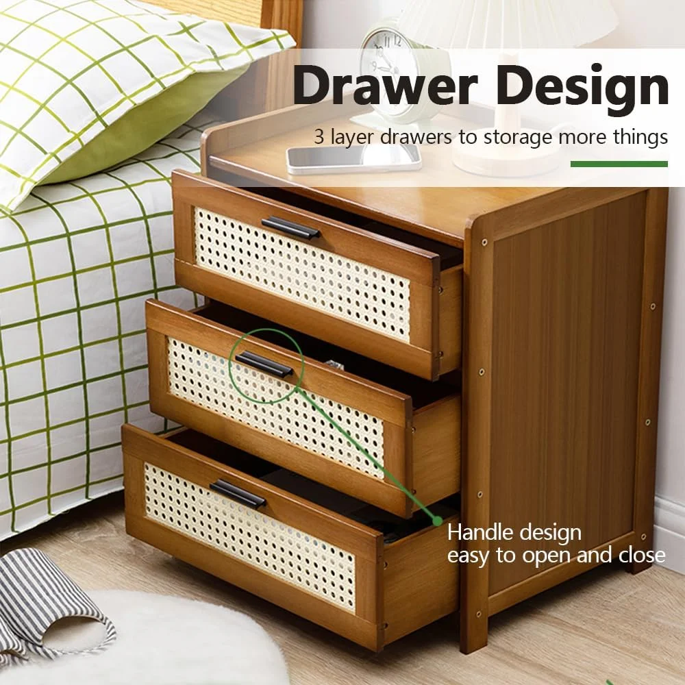 میز کنار تختی، میز کنار تخت بامبو طبیعی با 3 کشو، میز کناری حصیری کوچک رترو برای اتاق خواب اداری، میز کنار مبلی بادوام برای کنار مبل اتاق نشیمن (گردویی، 42 * 31 * 50 سانتی متر) میز کنار تختی، میز کنار تخت بامبو طبیعی با 3 کشو، میز کناری حصیری کوچک رترو برای اتاق خواب اداری، میز کنار مبلی بادوام برای کنار مبل اتاق نشیمن (گردویی، 42 * 31 * 50 سانتی متر)