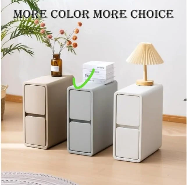 میز پاتختی مدرن با روکش چرم میکروفیبر، دارای 2 کشو، چوب سفید میز پاتختی مدرن با روکش چرم میکروفیبر، دارای 2 کشو، چوب سفید