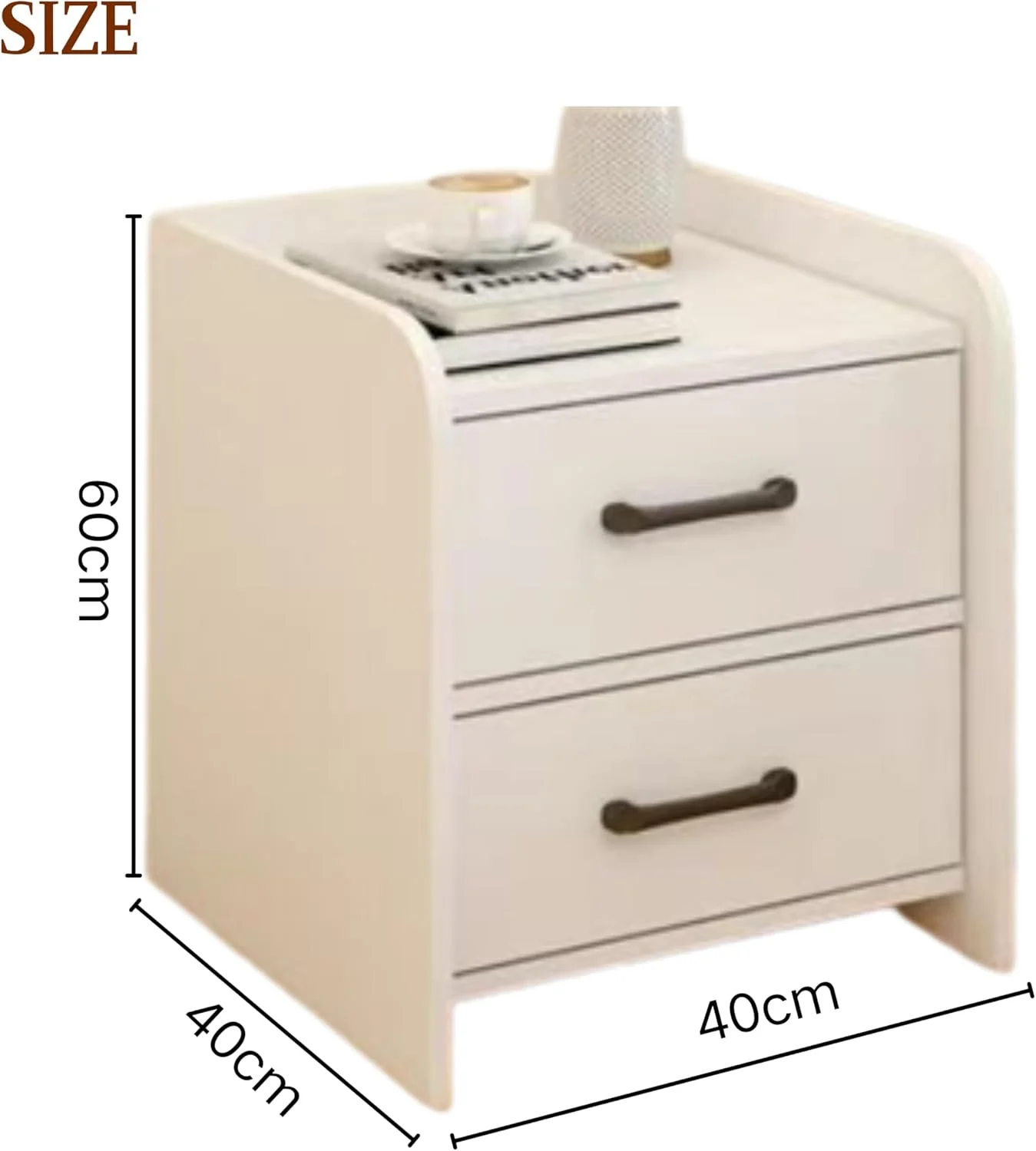 میز پاتختی، میز کنار تختی مدرن، میز چوبی، کابینت ذخیره سازی ساده اتاق خواب با 2 کشو، میز کنار مبل سفید برای اتاق نشیمن و اتاق خواب