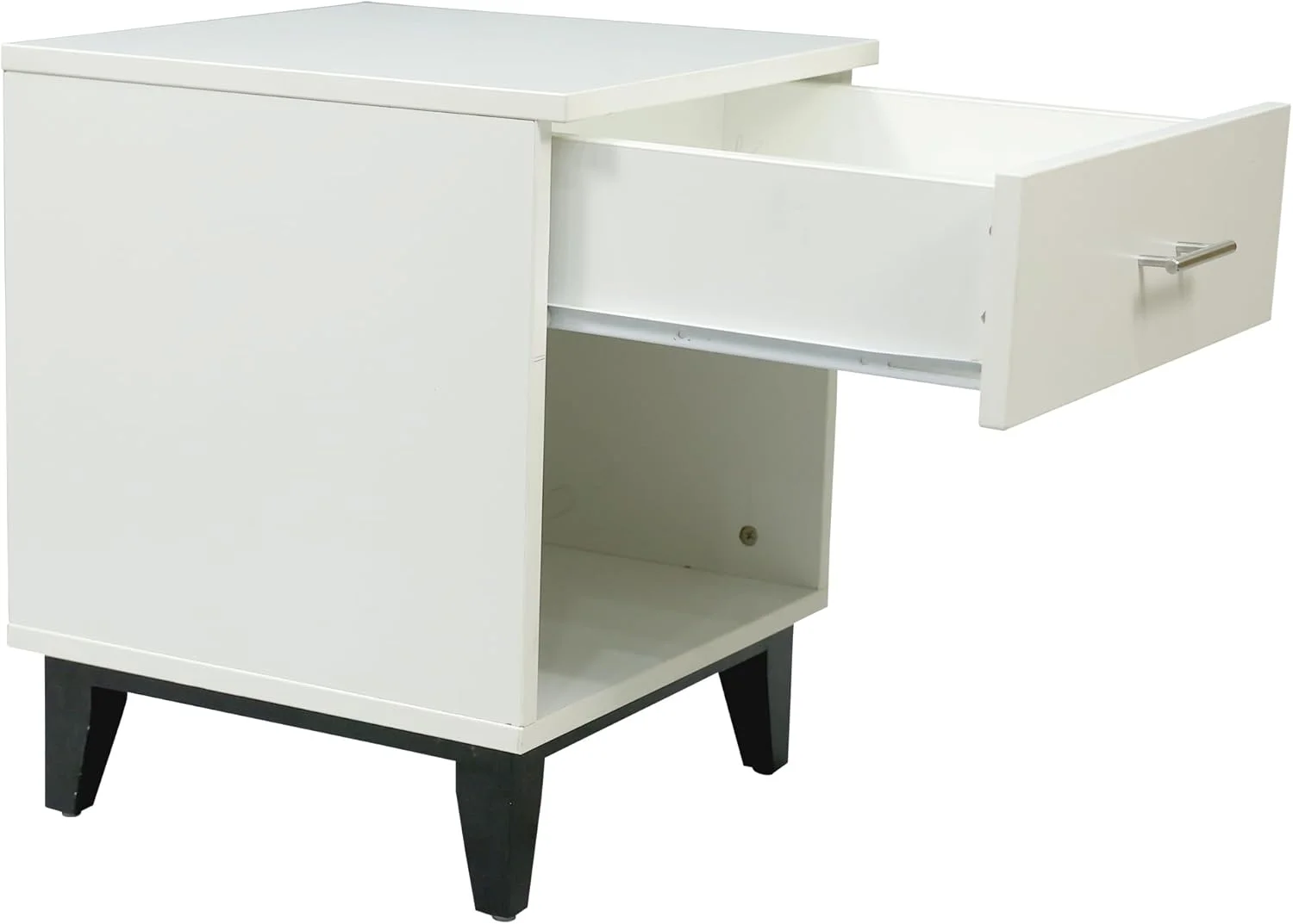 میز پاتختی RIGID | میز عسلی با یک کشو، لبه های صاف MDF | میز کنار تختی اتاق خواب، کشو کنار تخت - سفید (55 ارتفاع * 45 عرض * 45 عمق سانتی متر) میز پاتختی RIGID | میز عسلی با یک کشو، لبه های صاف MDF | میز کنار تختی اتاق خواب، کشو کنار تخت - سفید (55 ارتفاع * 45 عرض * 45 عمق سانتی متر)