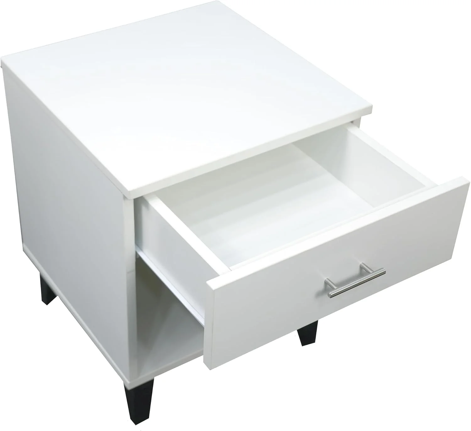 میز پاتختی RIGID | میز عسلی با یک کشو، لبه های صاف MDF | میز کنار تختی اتاق خواب، کشو کنار تخت - سفید (55 ارتفاع * 45 عرض * 45 عمق سانتی متر) میز پاتختی RIGID | میز عسلی با یک کشو، لبه های صاف MDF | میز کنار تختی اتاق خواب، کشو کنار تخت - سفید (55 ارتفاع * 45 عرض * 45 عمق سانتی متر)