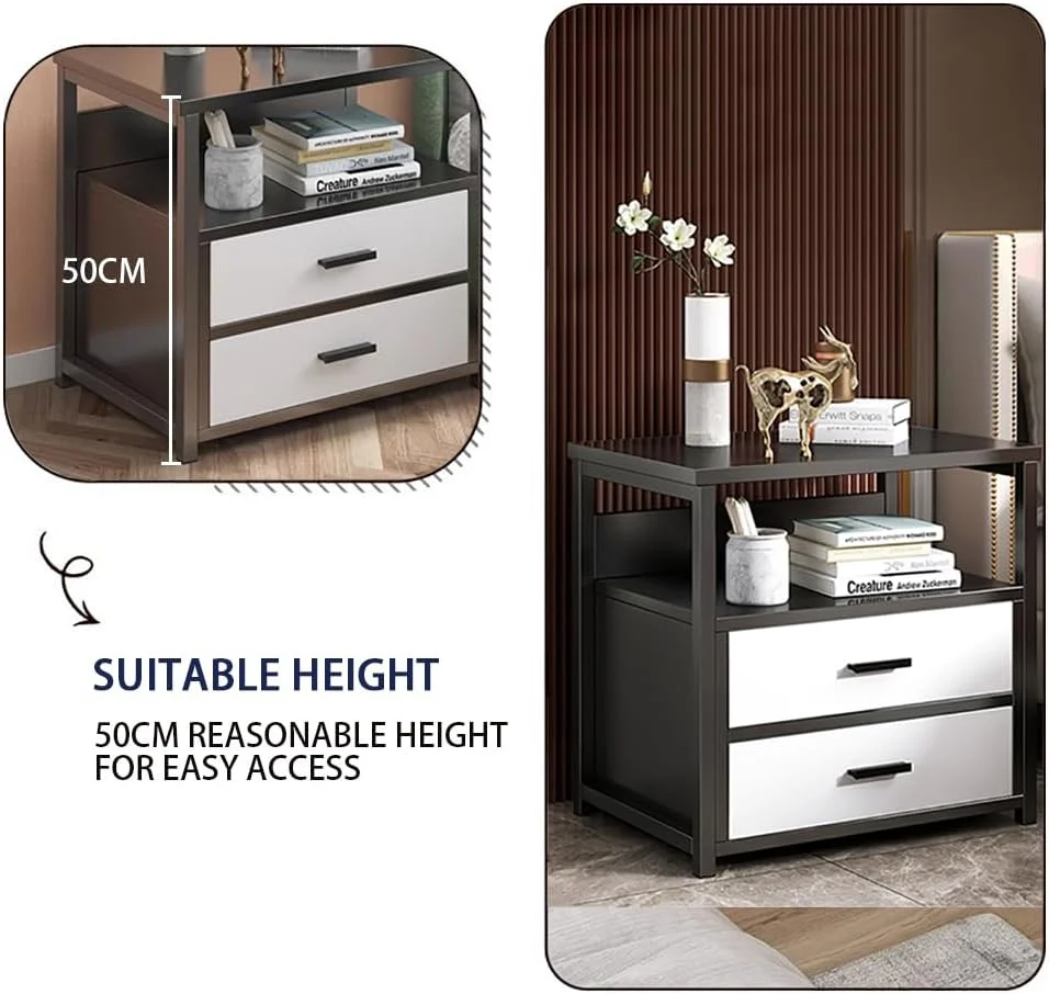 میز کنار تختی مدرن مامو بیر، میز کنار تختی چوبی با 2 کشو و قفسه باز، میز کنار تختی ساده برای اتاق خواب و اتاق نشیمن، CTG2 (سفید) میز کنار تختی مدرن مامو بیر، میز کنار تختی چوبی با 2 کشو و قفسه باز، میز کنار تختی ساده برای اتاق خواب و اتاق نشیمن، CTG2 (سفید)