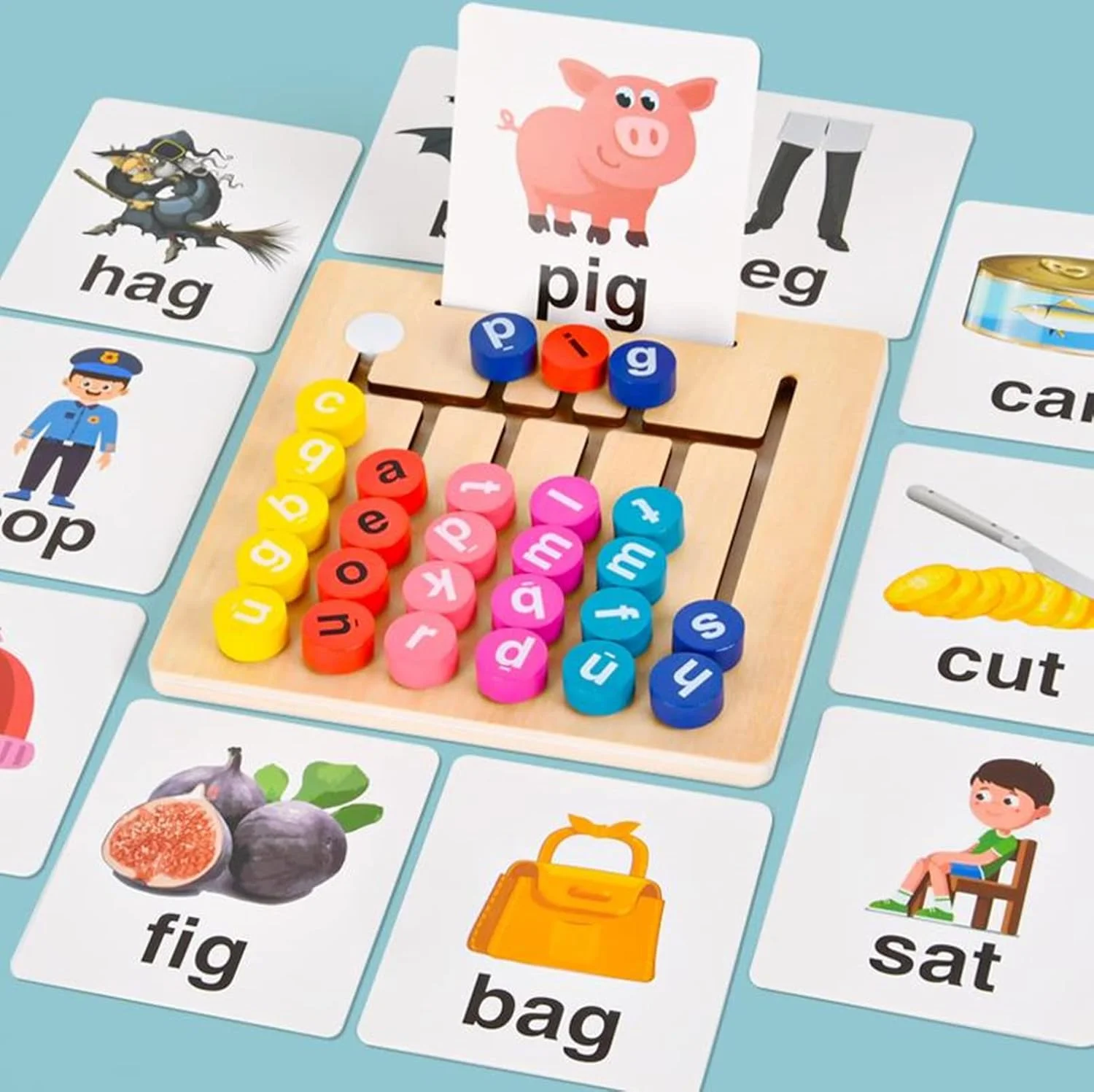 بازی های کلمه یابی AM ANNA، پازل حروف الفبا مونته سوری، فلش کارت های CVC، مناسب برای آمادگی، آموزش در خانه، آموزش ABC، اسباب بازی های چوبی برای کودکان نوپا، هدیه تولد، عید پاک و کریسمس برای کودکان