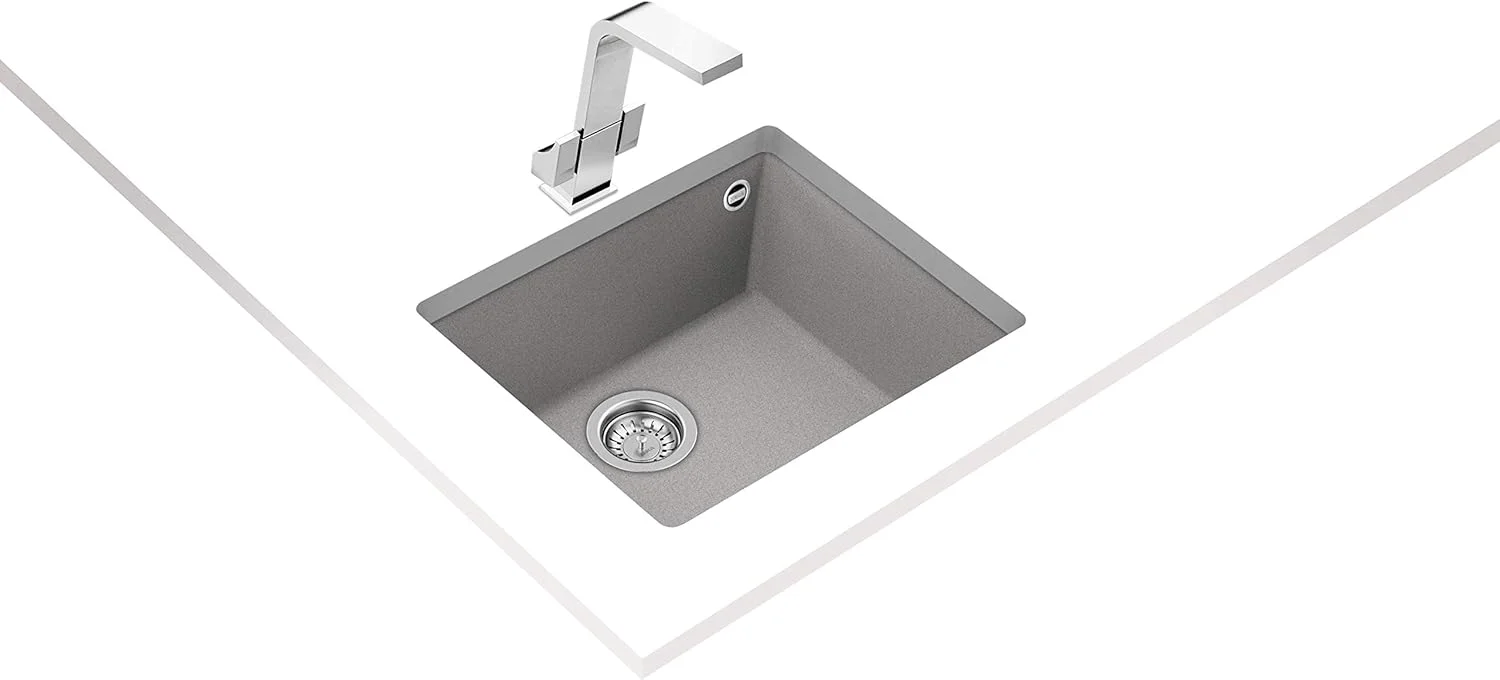سینک ظرفشویی تک لگنه زیرکار تکا مدل SQUARE 50.40 TG از جنس گرانیت